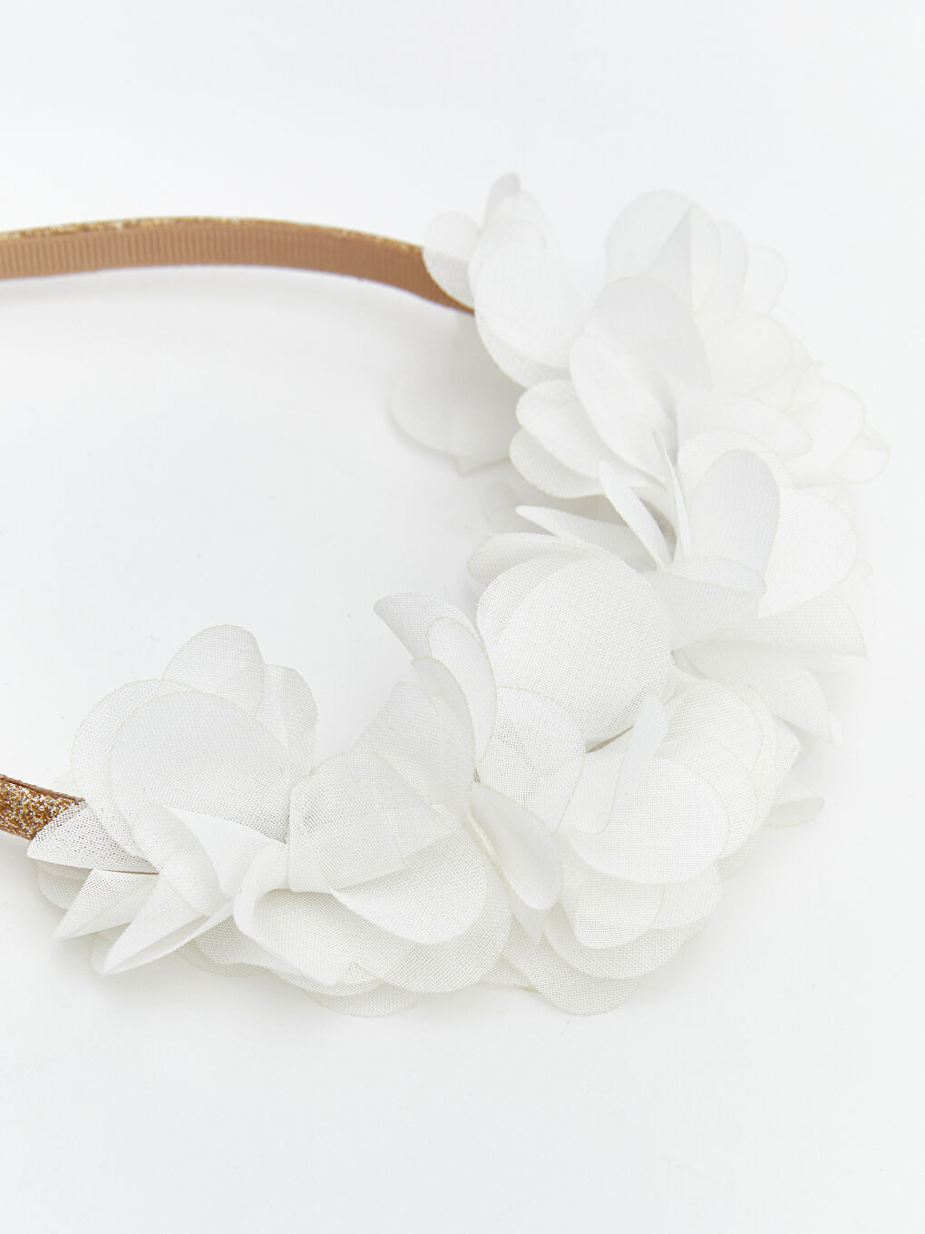 Ekru Tül Detaylı Kız Bebek Taç-2