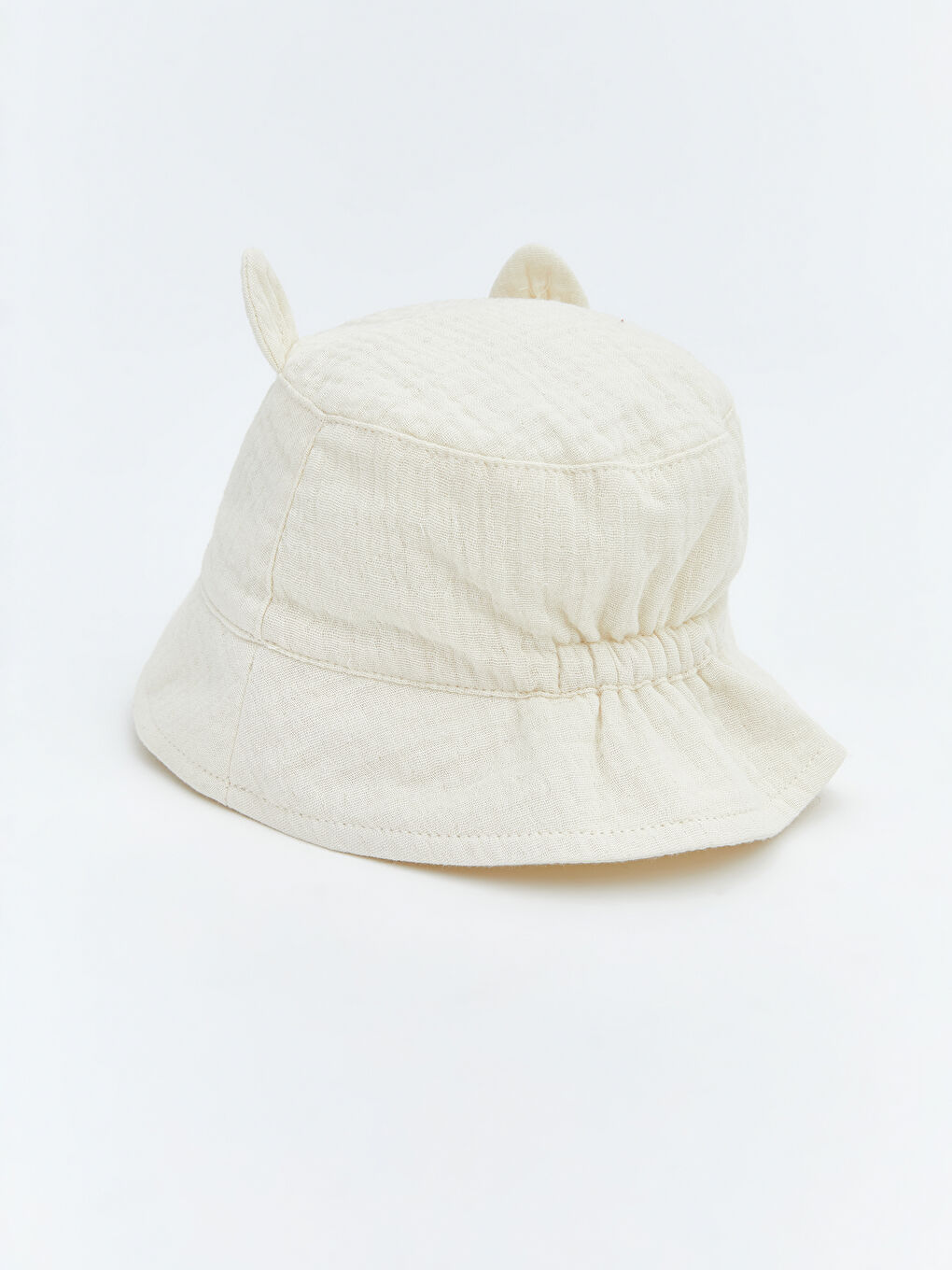 Ekru 3 Boyutlu Kız Bebek Bucket Şapka-2