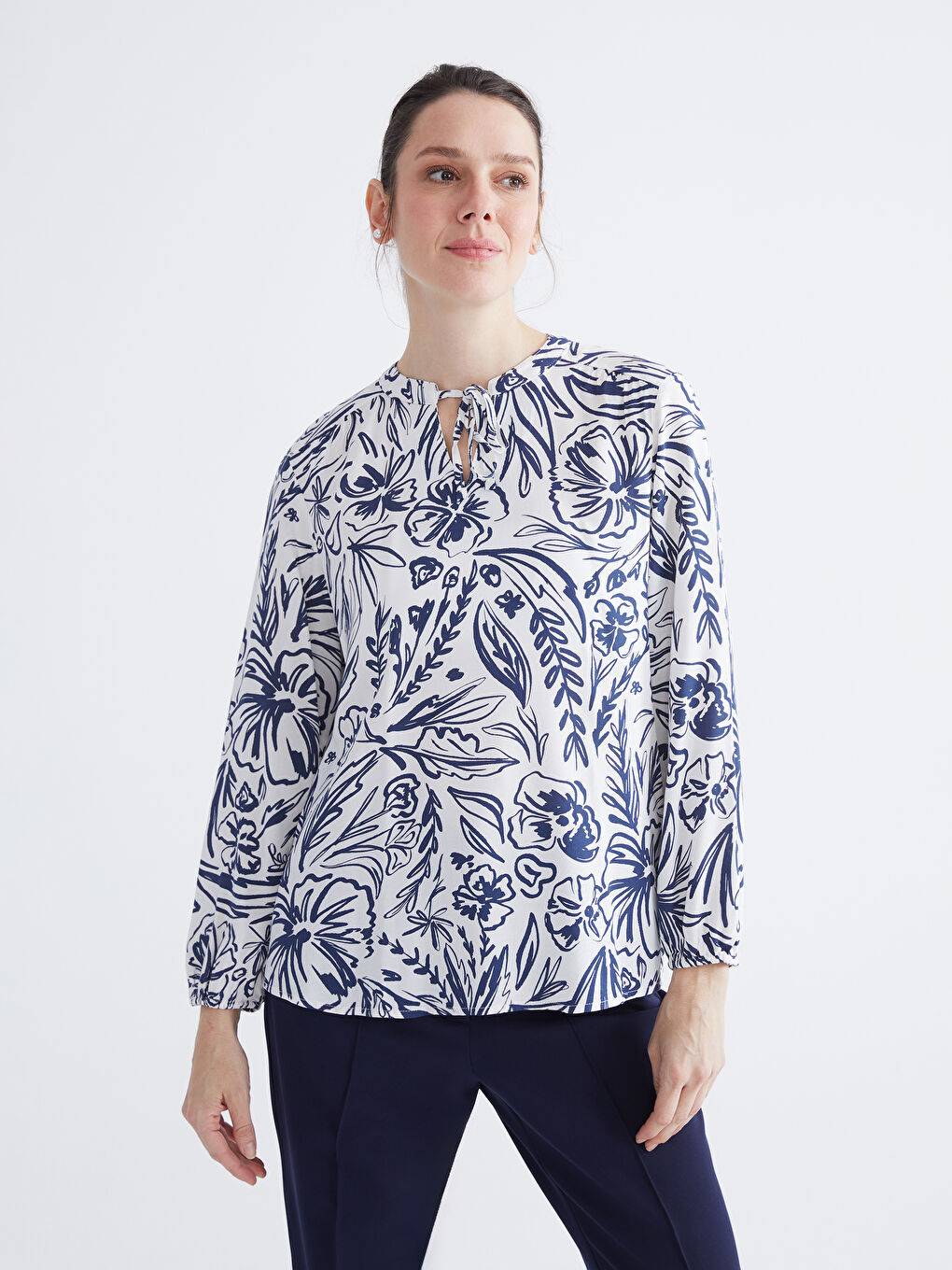 Женщины Синий Блузка