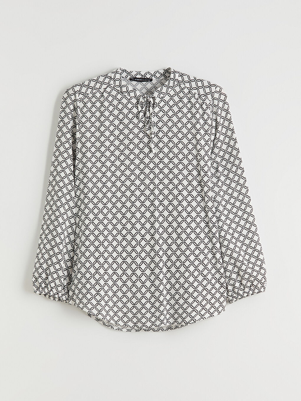 Bluza sa mašnom i uzorkom-4