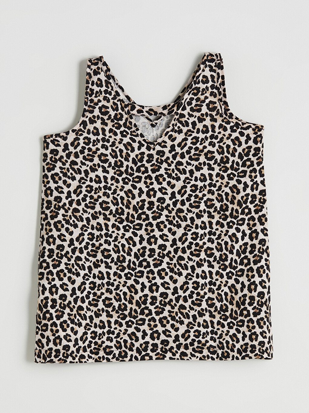 Blouse en mélange de lin imprimé léopard à encolure en V pour femme-15