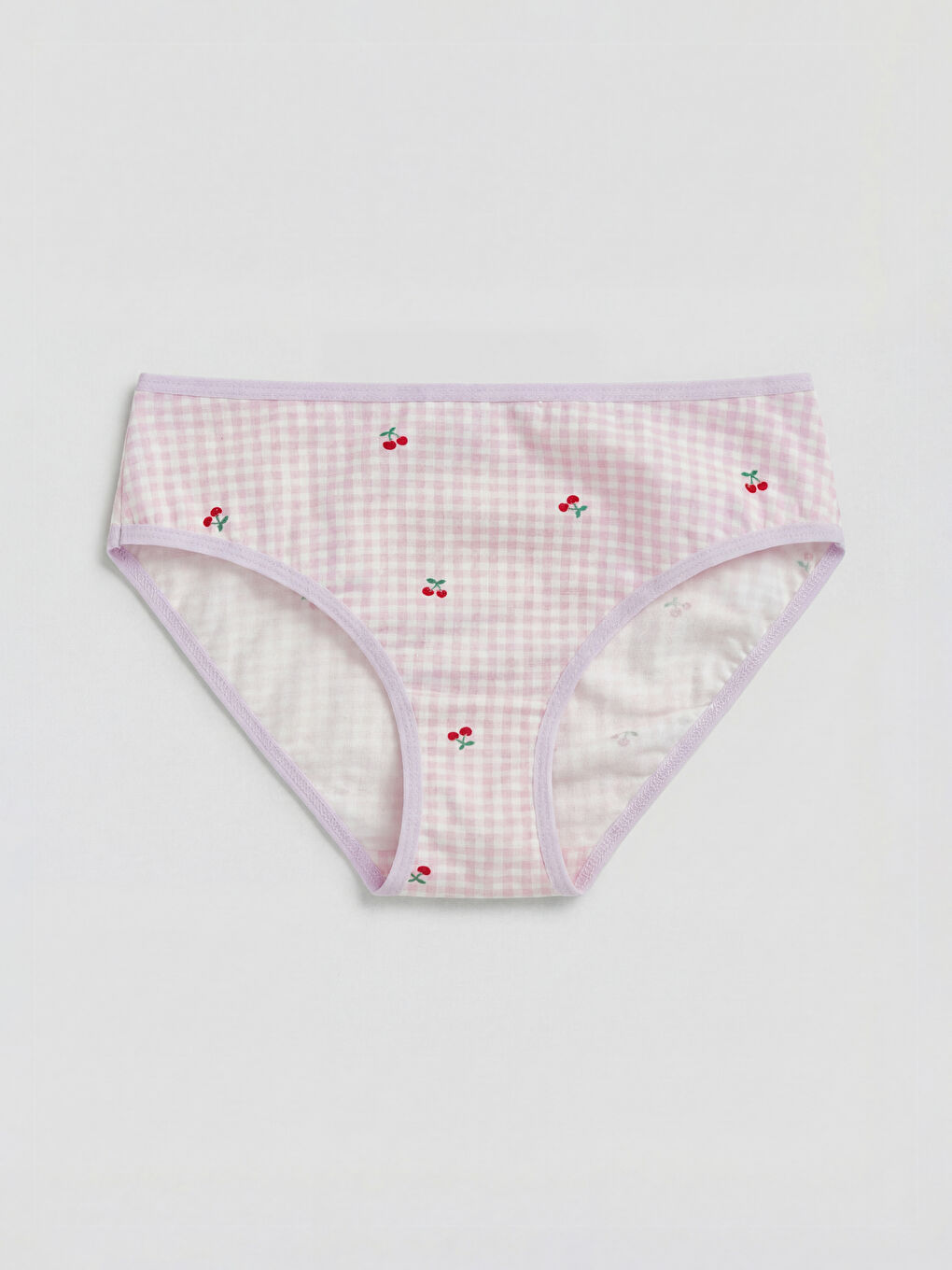 Pembe Kalp Nakışlı Bikini Külot