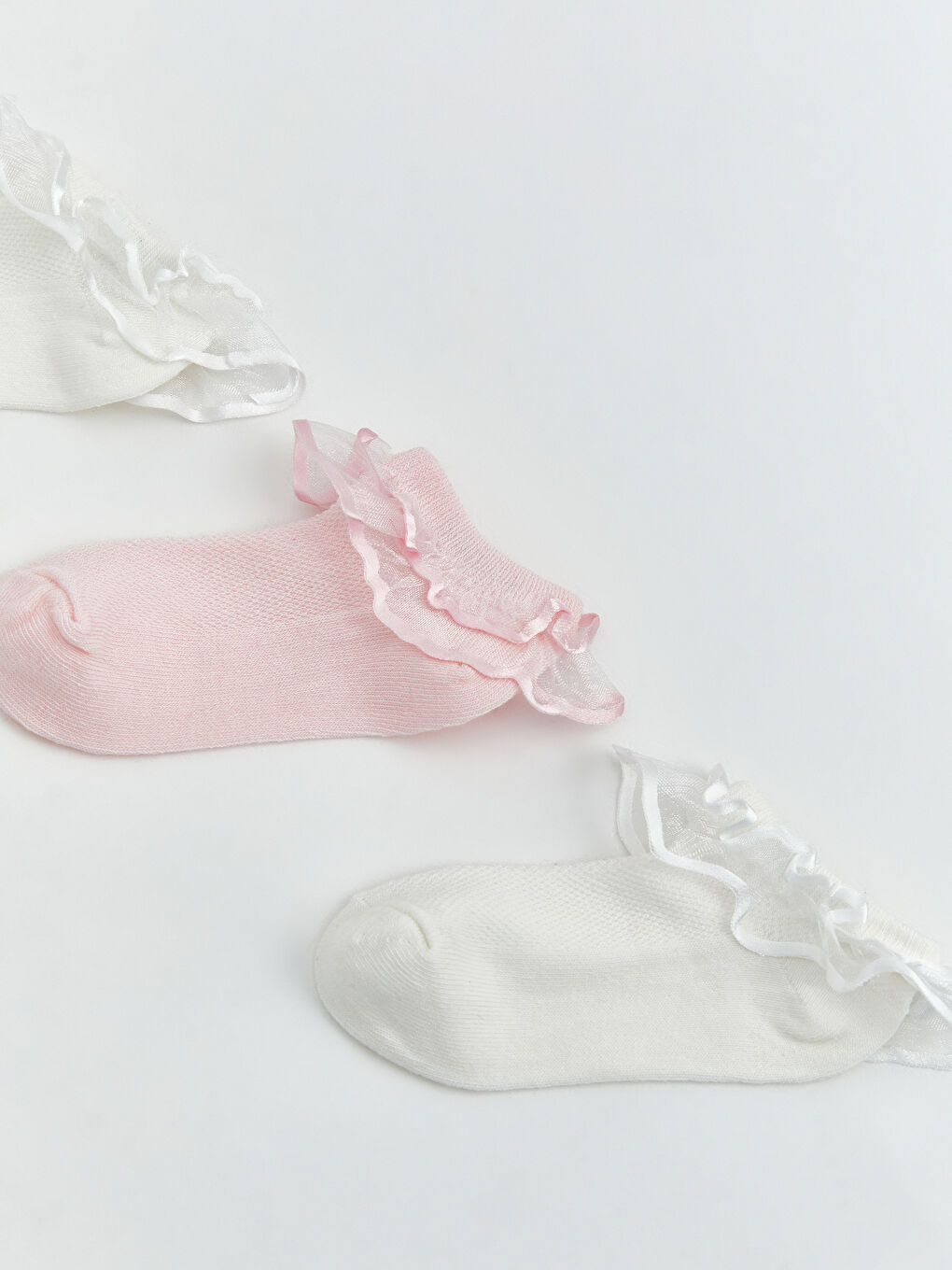 Baby Mädchen Tüll-Detail Knöchelsocken - 3er-Set-1