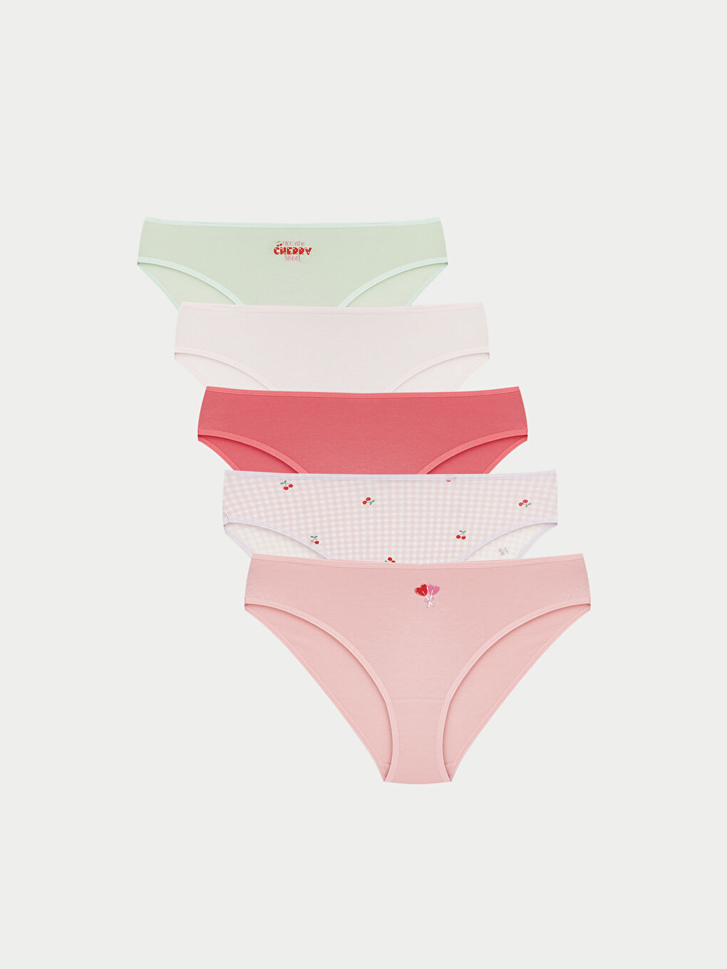 Pembe Baskılı Bikini Külot 5'li