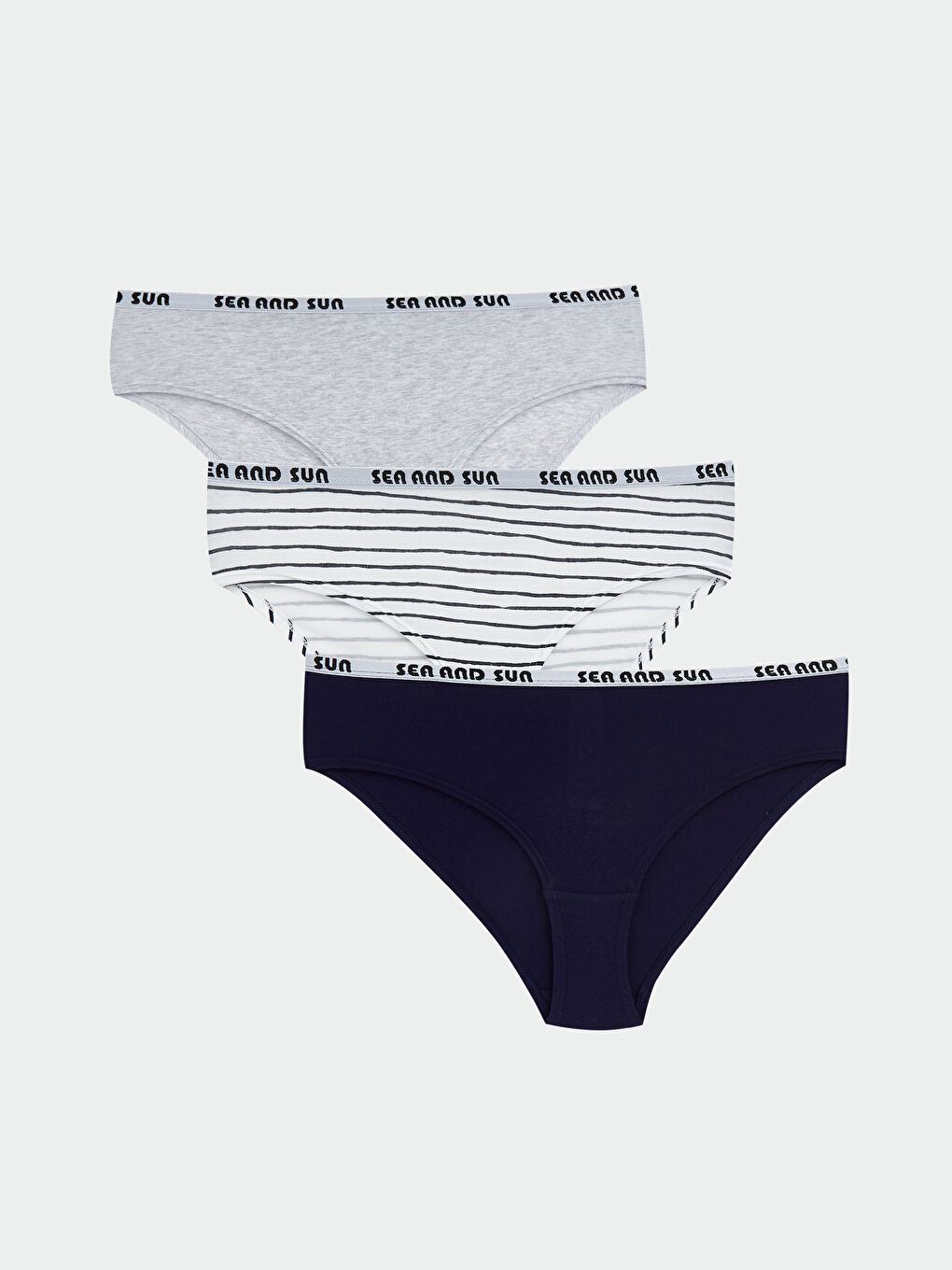 Beyaz Baskılı Hipster Külot 3'lü Paket-1