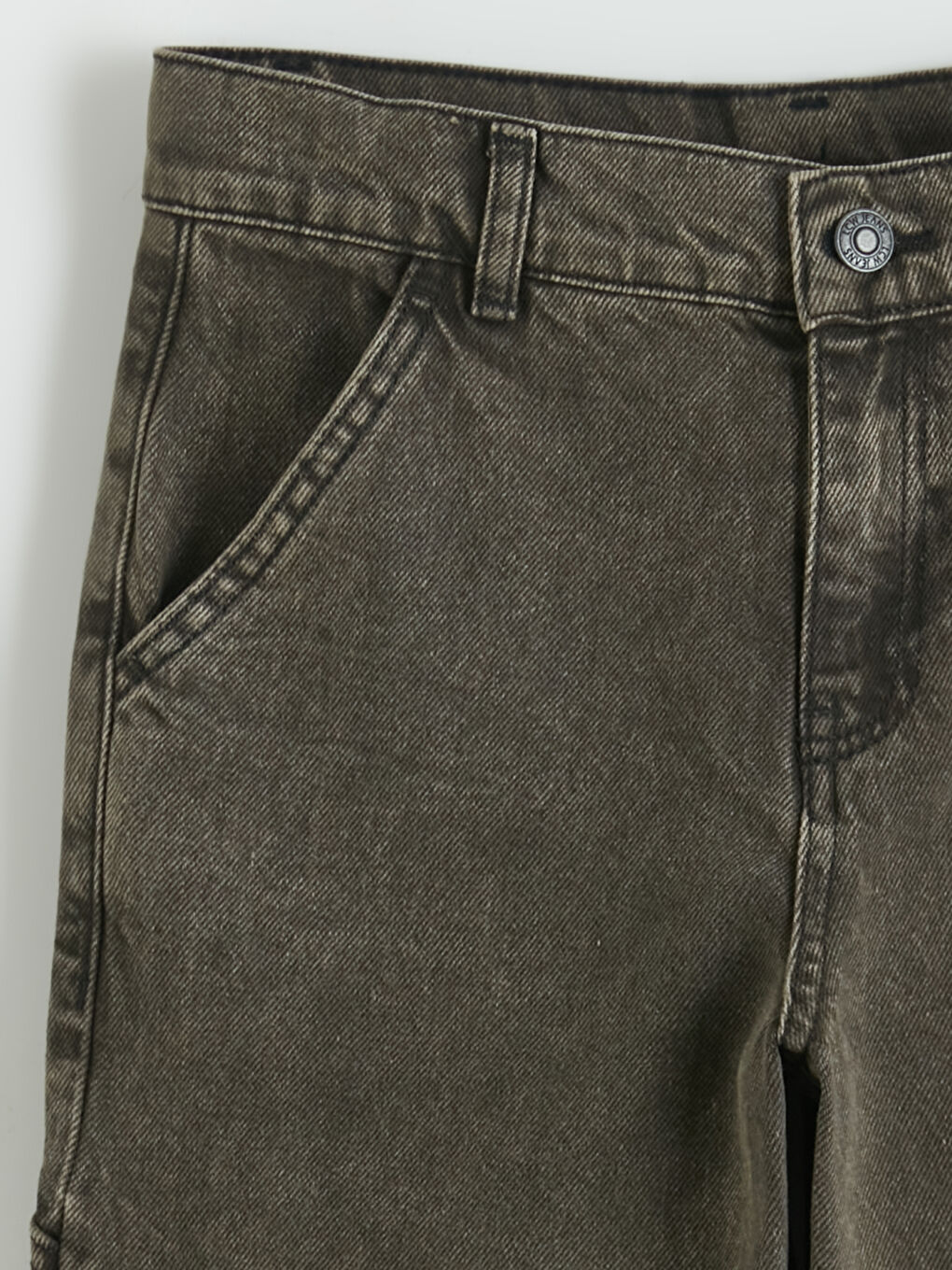 Kahverengi Loose Fit Erkek Çocuk Jean Pantolon-2