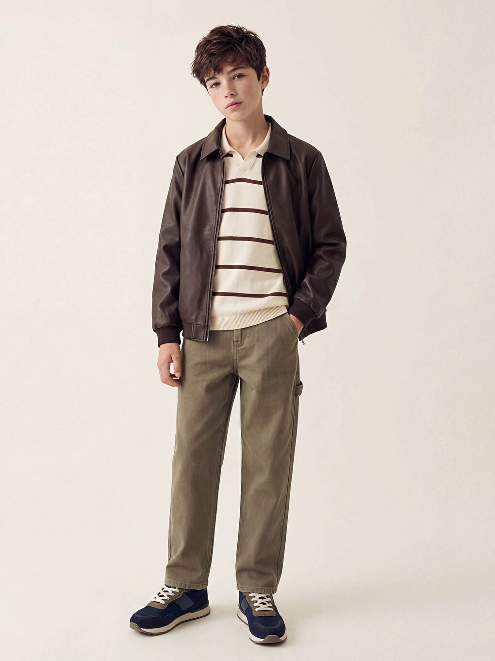 Haki Loose Fit Erkek Çocuk Jean Pantolon