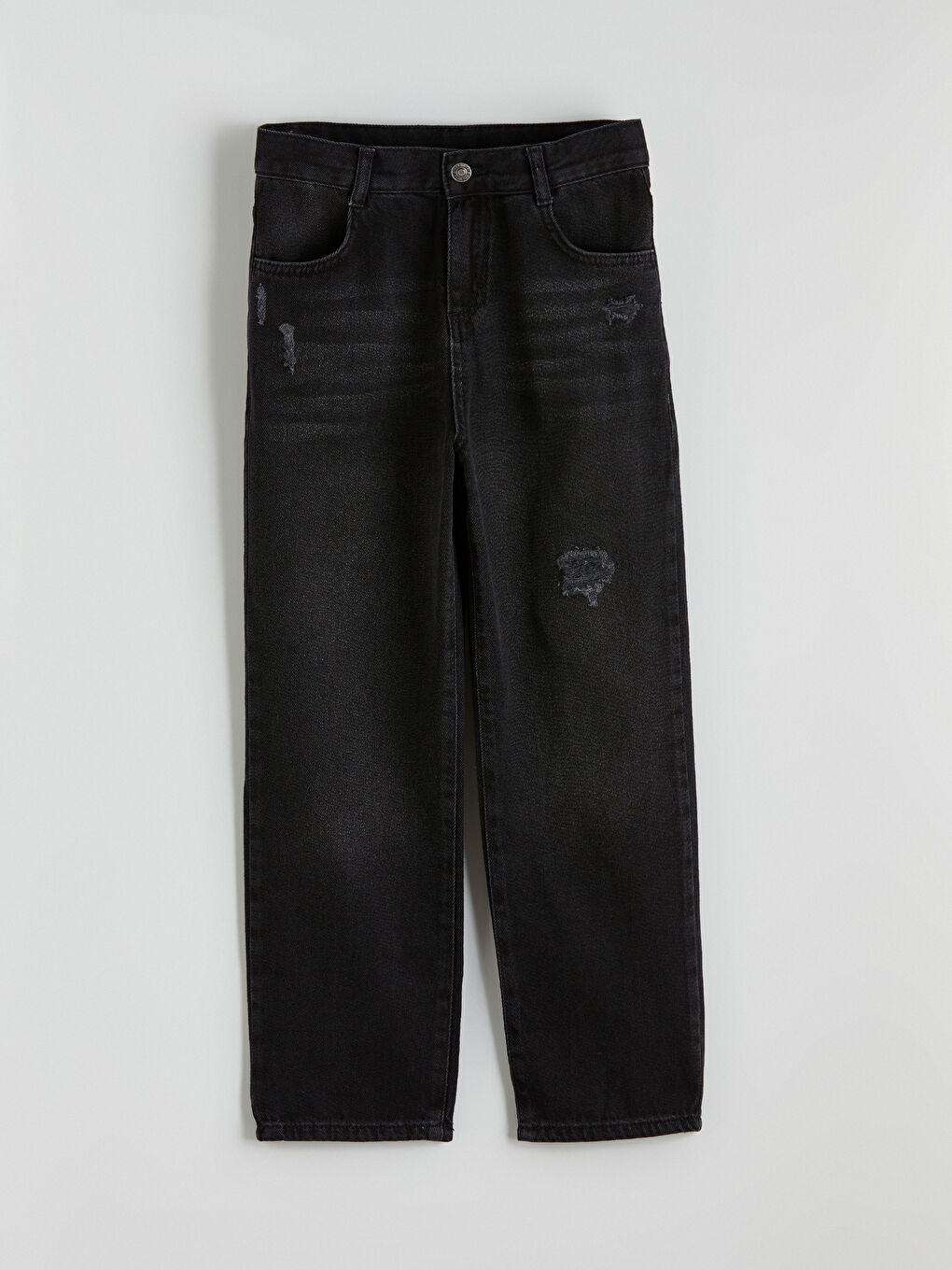 Siyah Erkek Çocuk Loose Fit Jean Pantolon