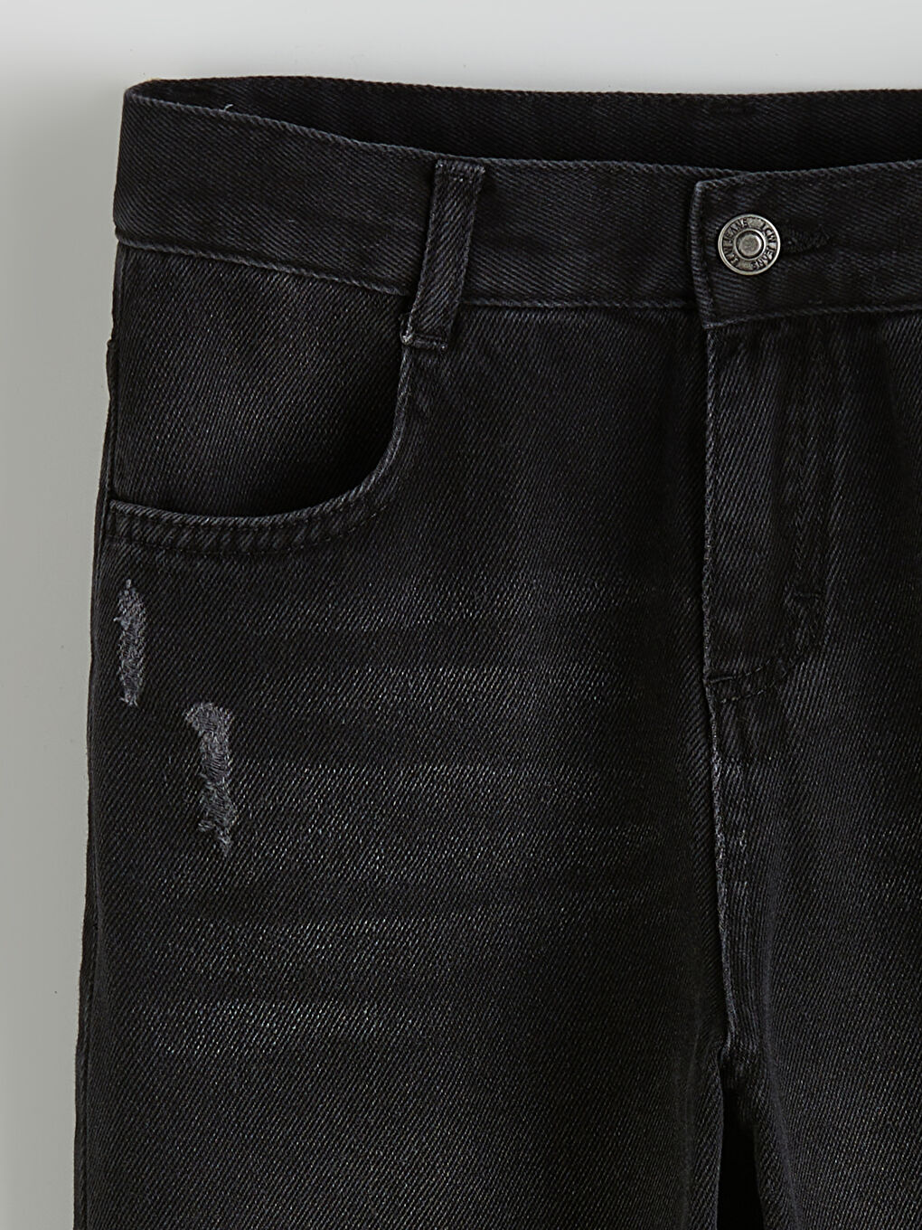 Siyah Erkek Çocuk Loose Fit Jean Pantolon-1