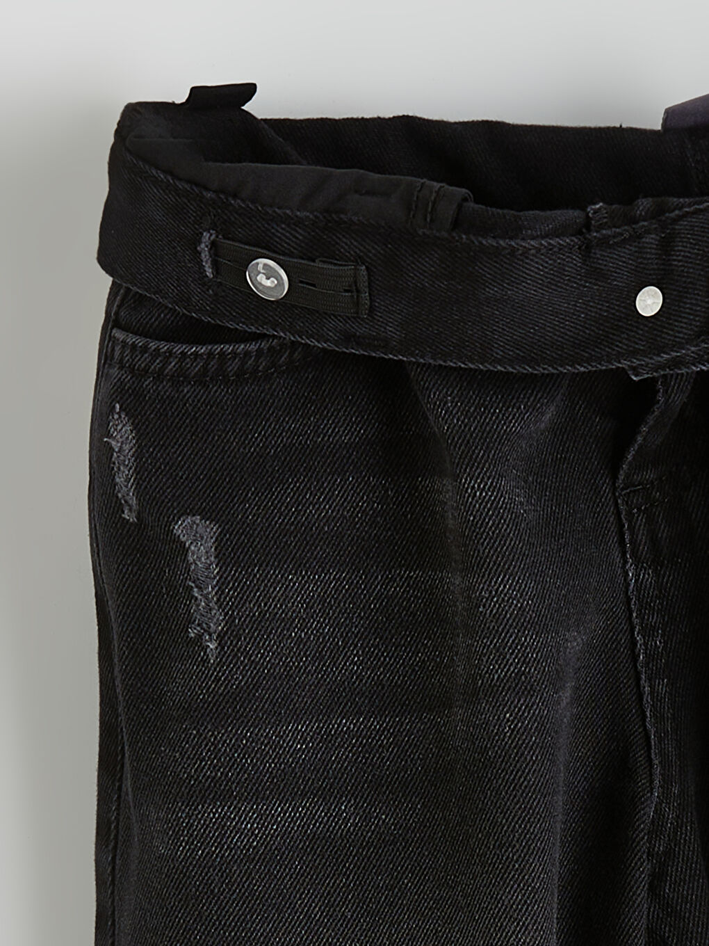 Siyah Erkek Çocuk Loose Fit Jean Pantolon-2