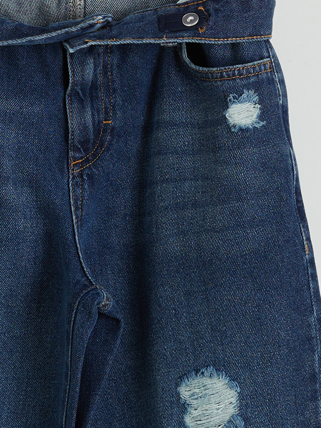İndigo Yırtık Detaylı Erkek Çocuk Jean Pantolon-2