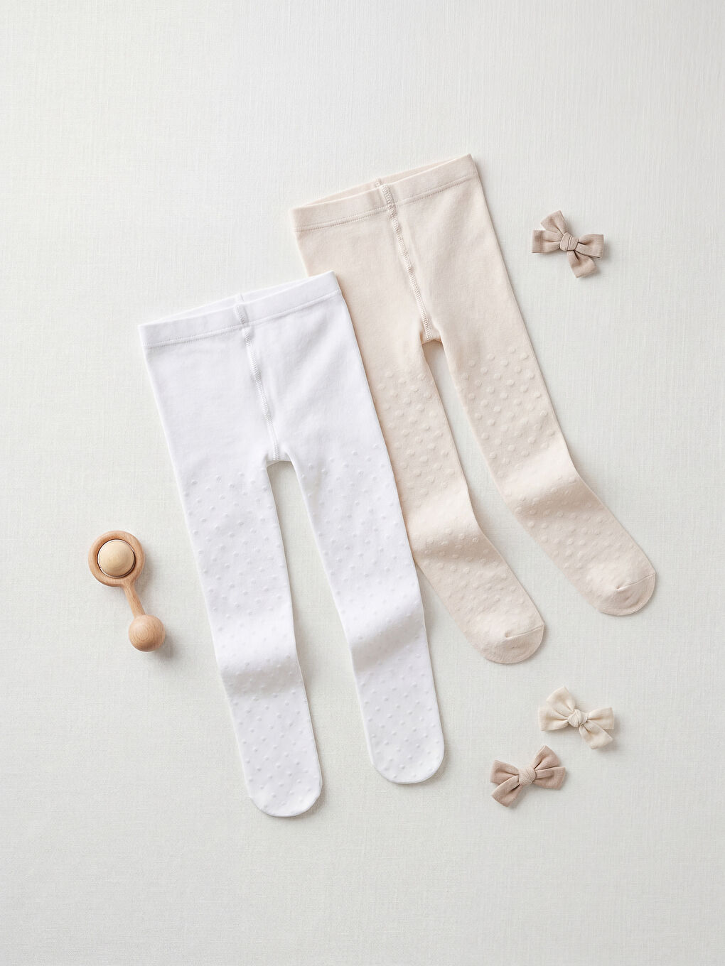 Baby Girls' Polka Dot Thin Tights – 2 Pack