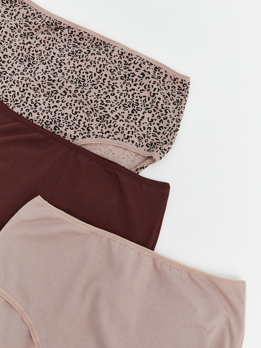 Kahverengi Leopar Desenli Klasik Külot 3'lü-1