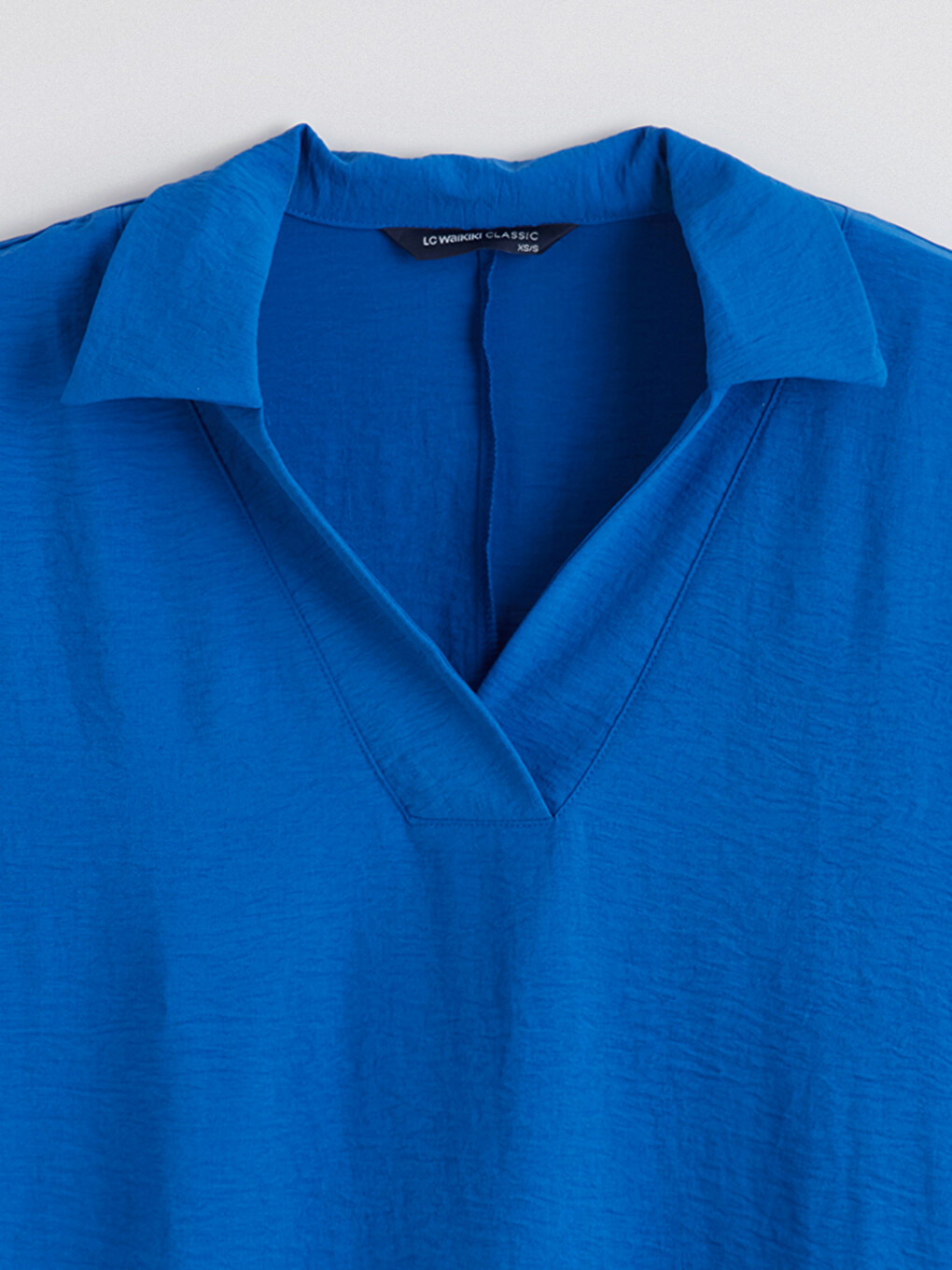 Blouse surdimensionnée en aérobine à col chemise-5