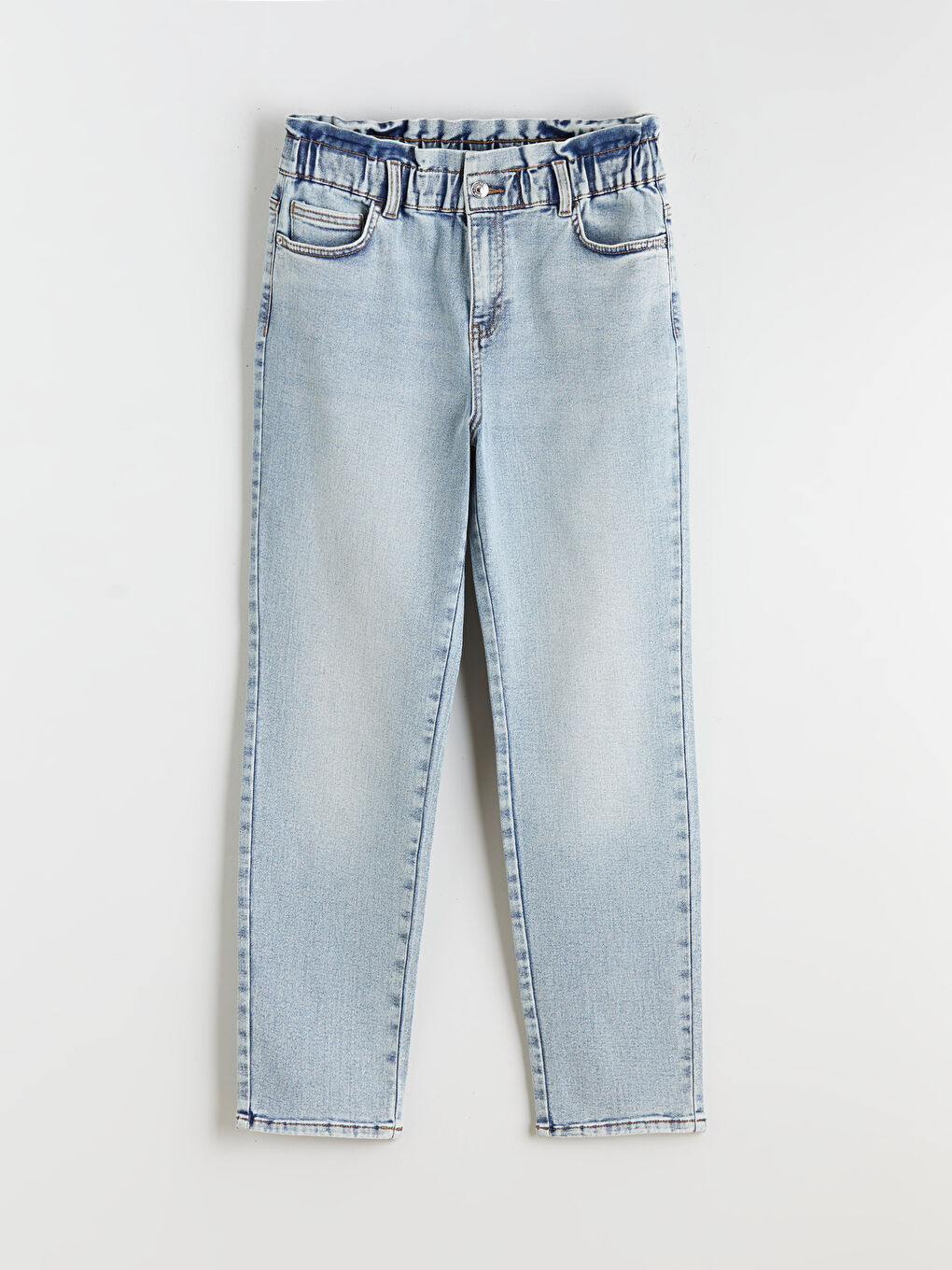 Slim Mom Jeans with Elastic Waistband-4