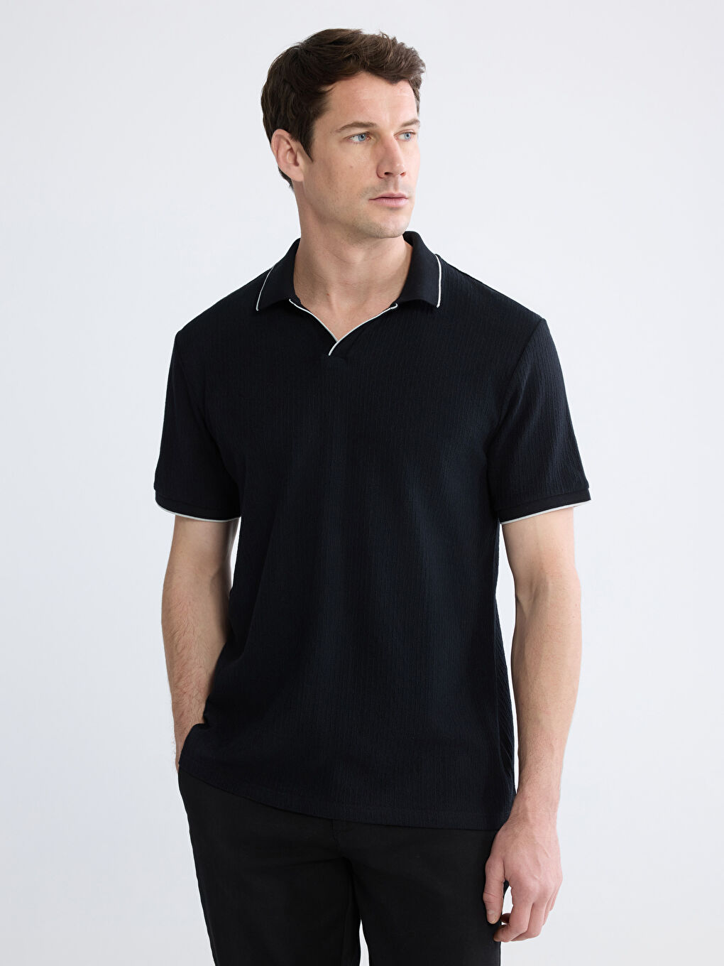 Polo Neck Jersey Men's T-Shirt
