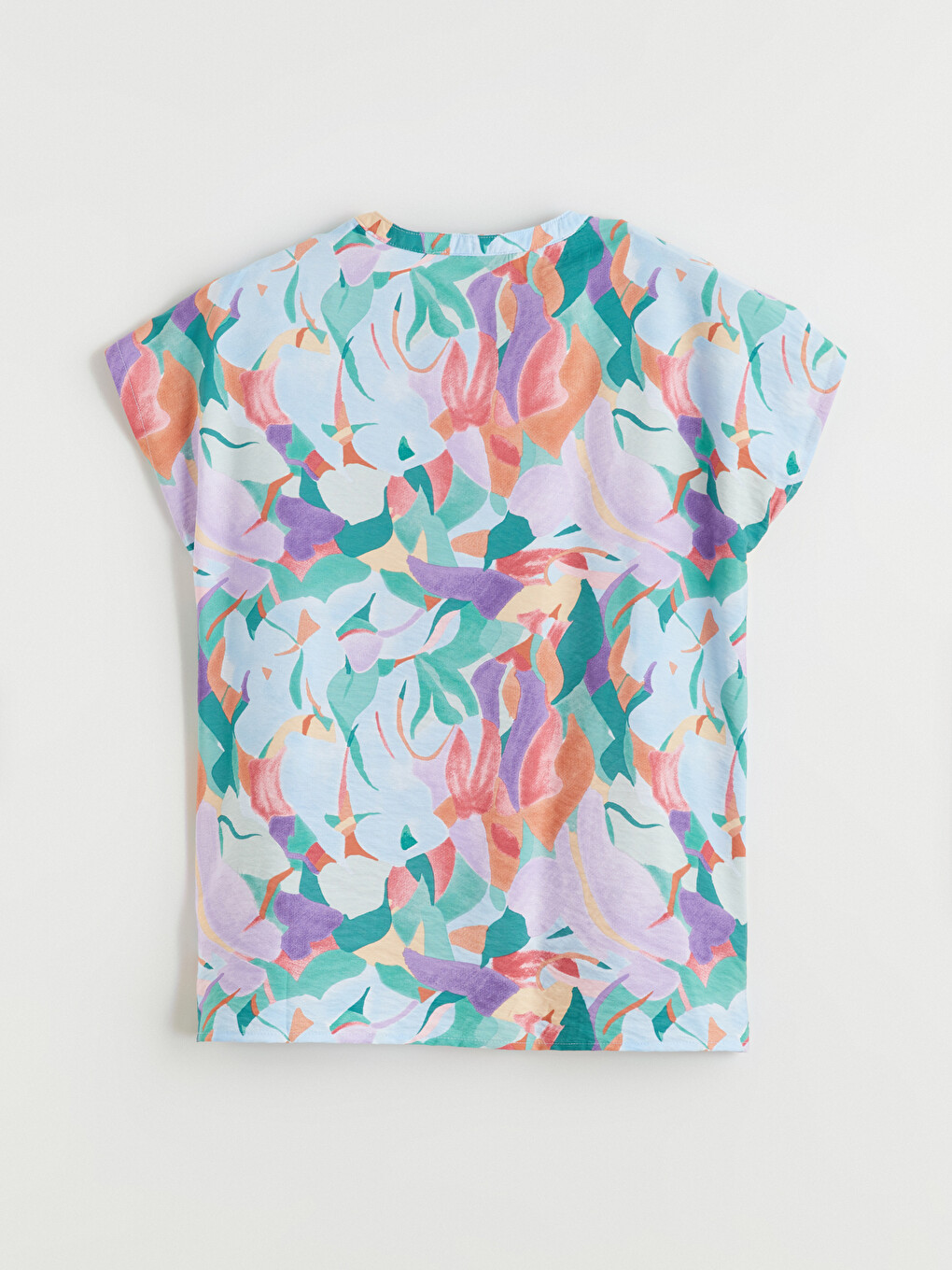 Notch Neck Patterned Blouse-5