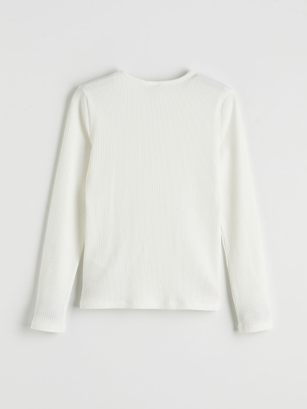 Ekru Fiyonk Detaylı Kız Çocuk Tişört-1