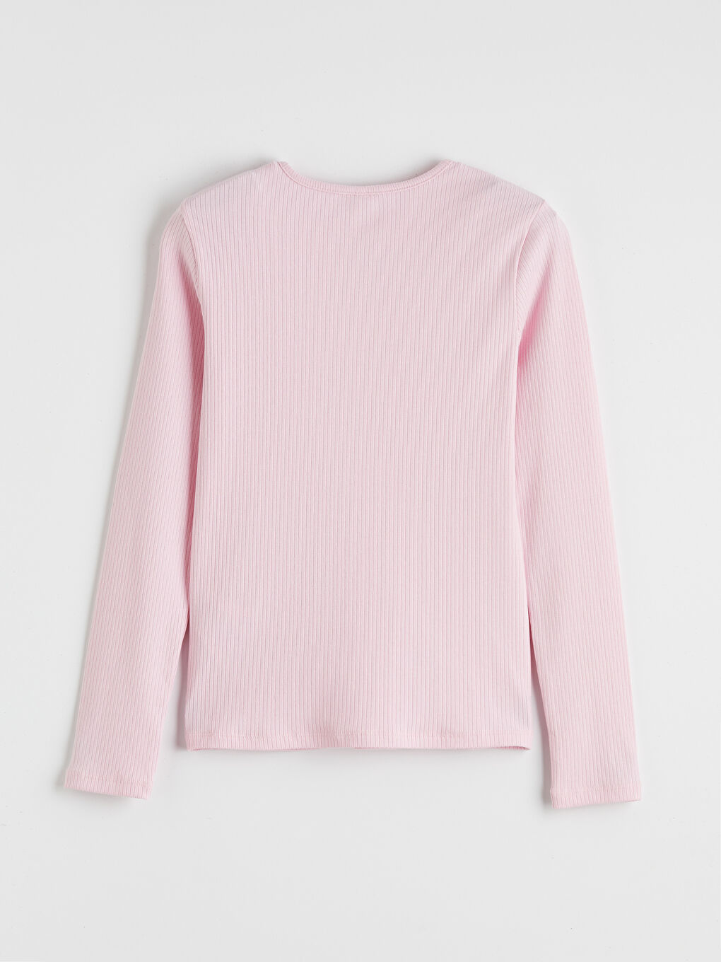 Pembe Fiyonk Detaylı Kız Çocuk Tişört-1