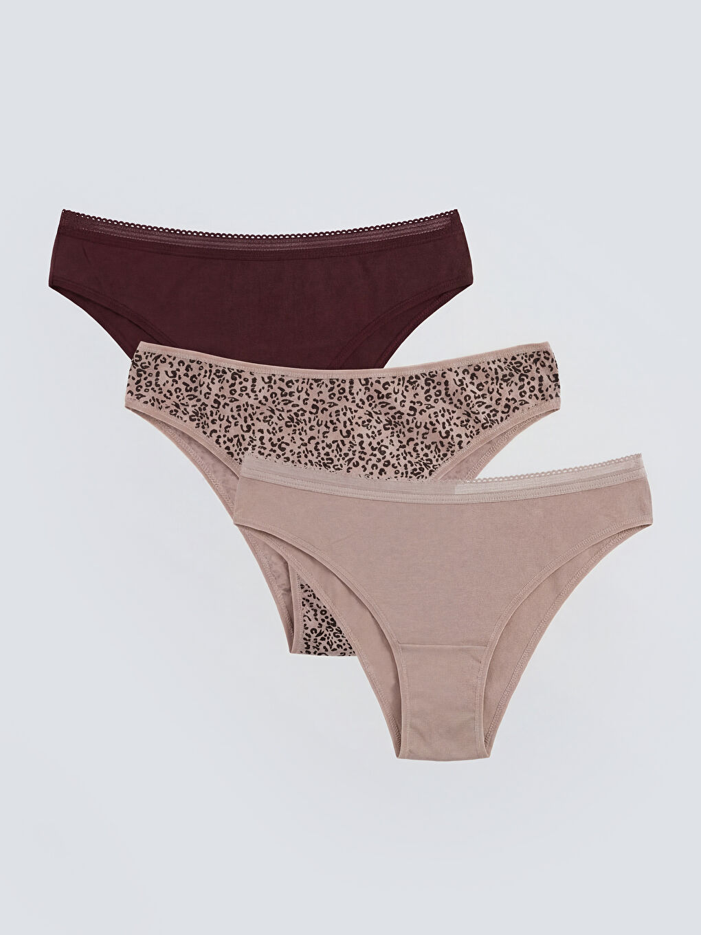 Kahverengi Leopar Desenli Brazilian Külot 3'lü	