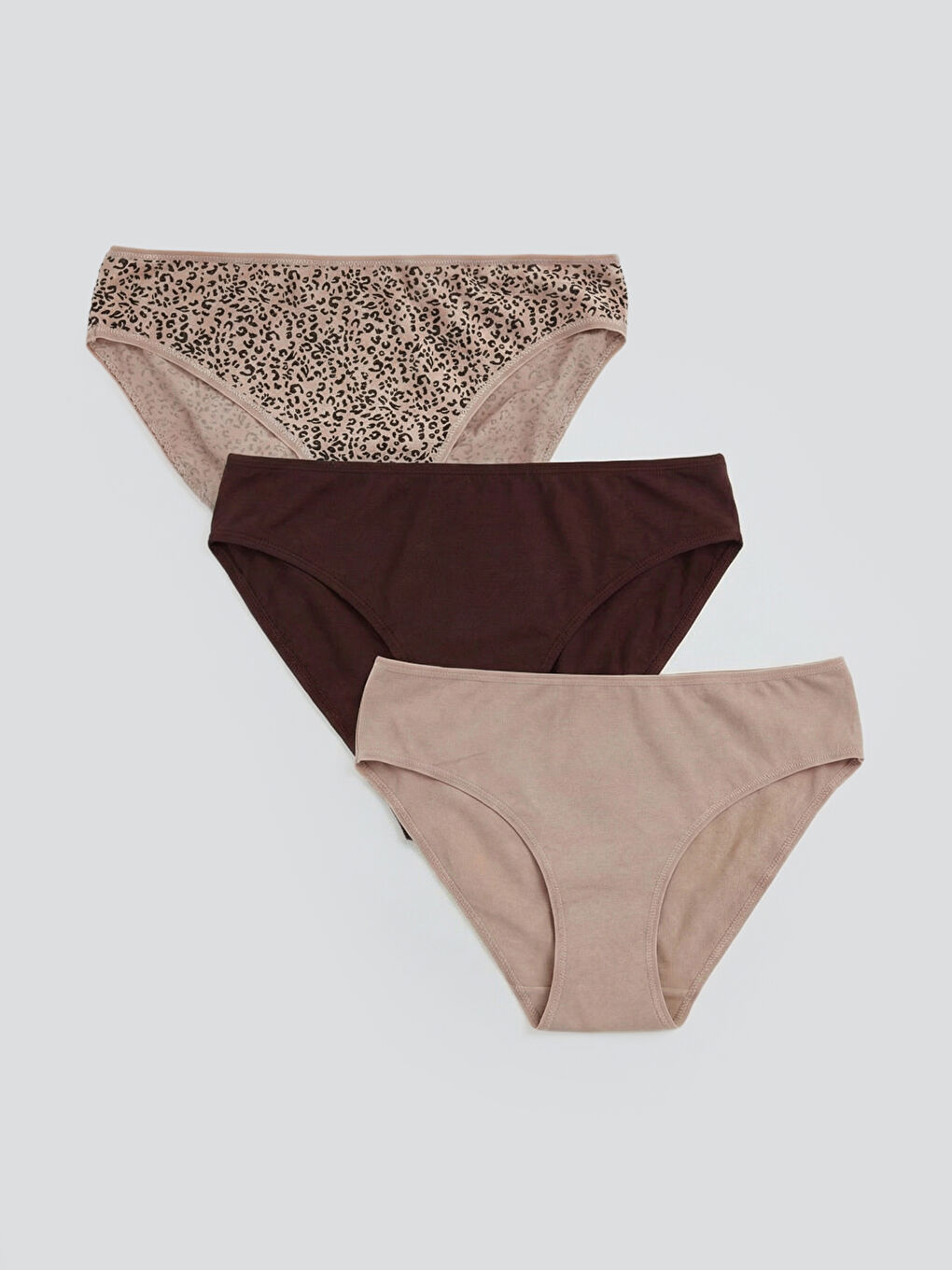 Kahverengi Leopar Desenli Bikini Külot 3'lü	