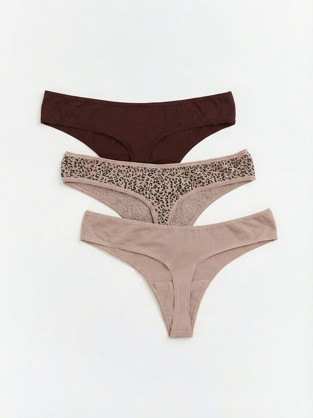 Kahverengi Leopar Desenli Tanga Külot 3'lü		
-1