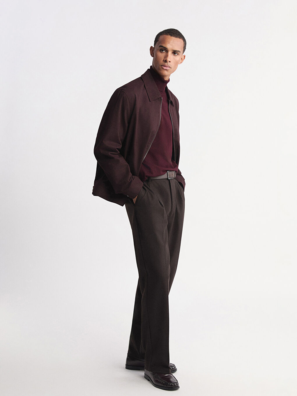 Mürdüm Rahat Kalıp Gabardin Erkek Ceket-1