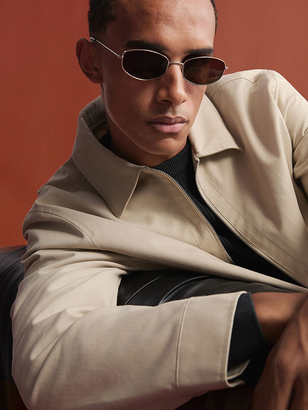 Ekru Rahat Kalıp Gabardin Erkek Ceket-2