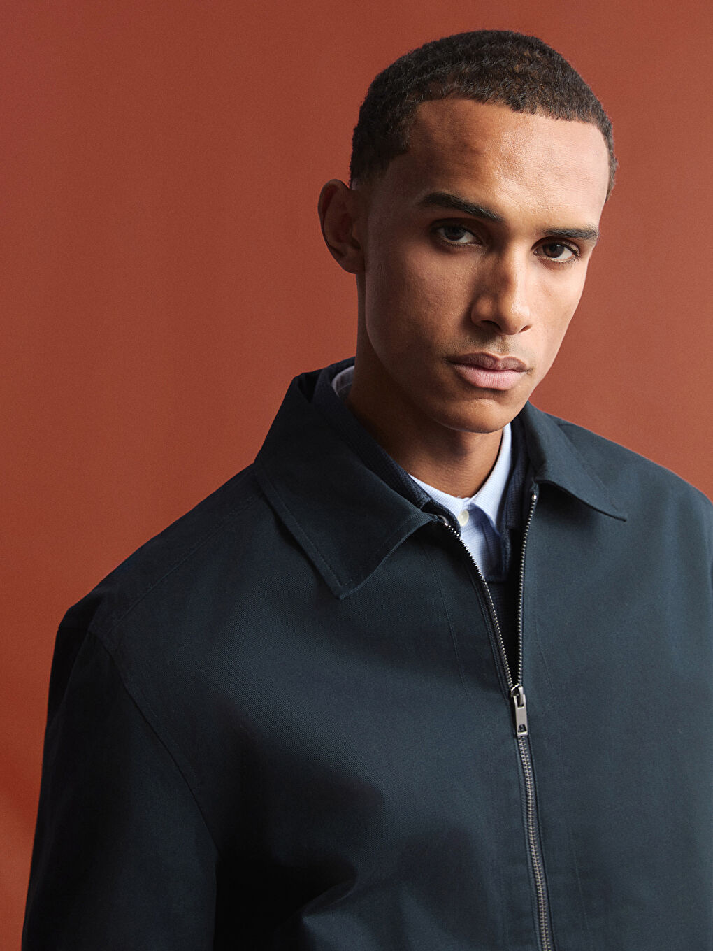 Lacivert Rahat Kalıp Gabardin Erkek Ceket-2