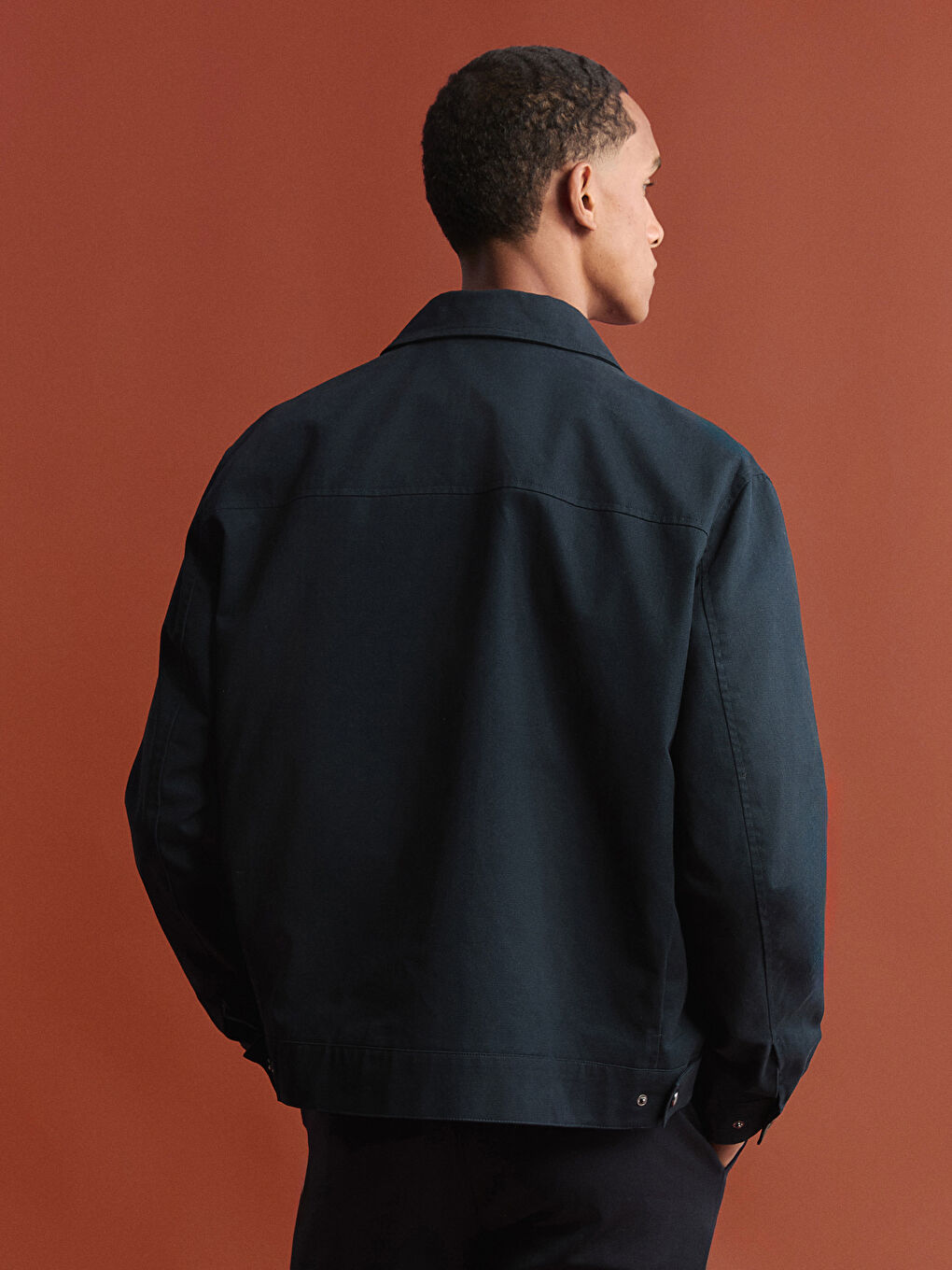 Lacivert Rahat Kalıp Gabardin Erkek Ceket-5