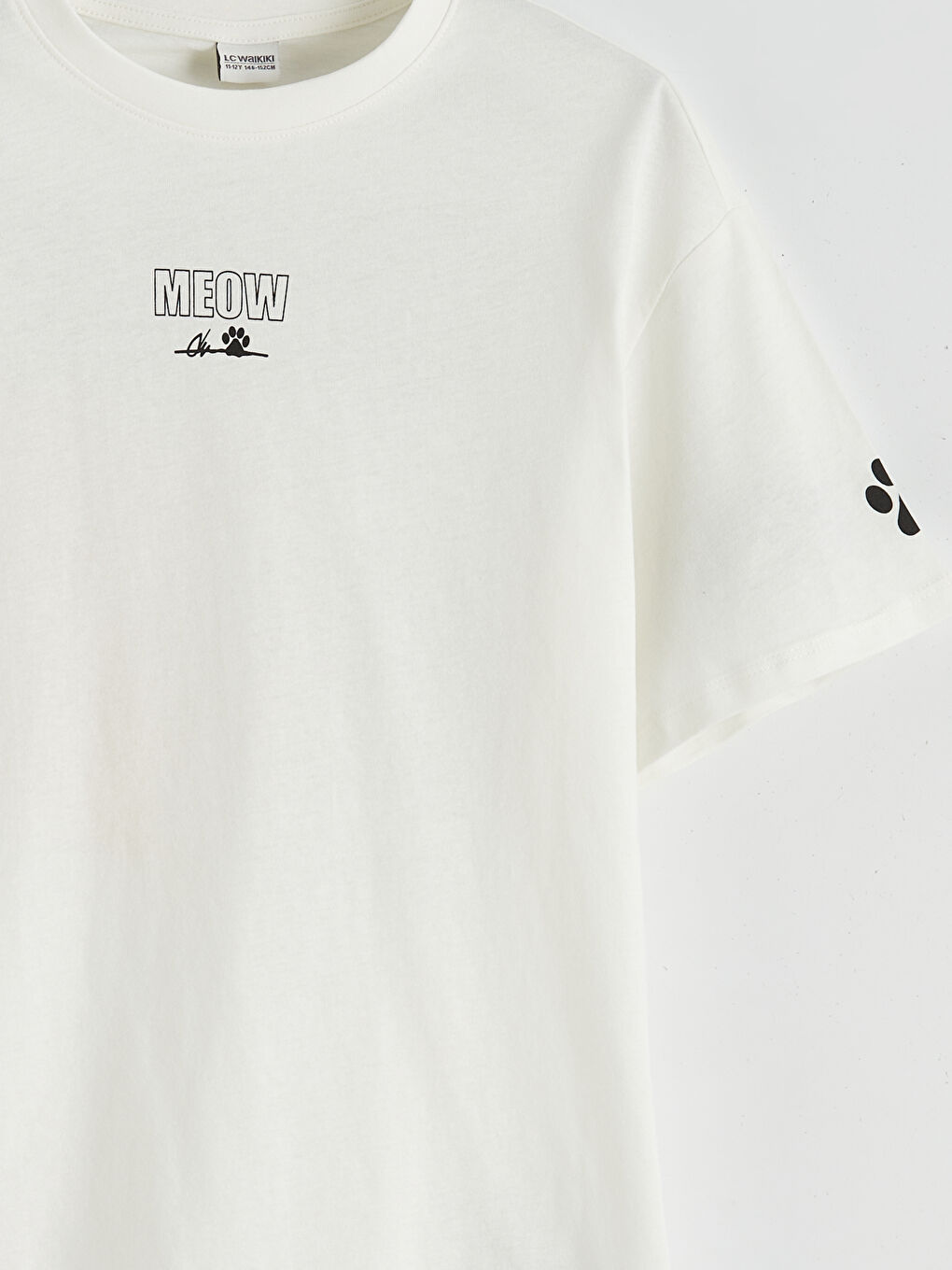 Ekru Baskılı Kız Çocuk Tişört-3