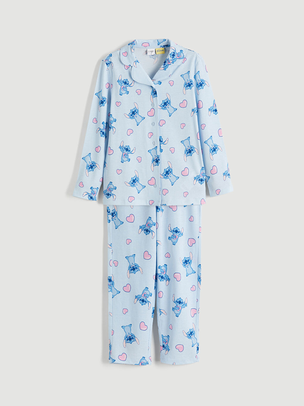 გოგონა ლურჯი პიჟამის ნაკრები