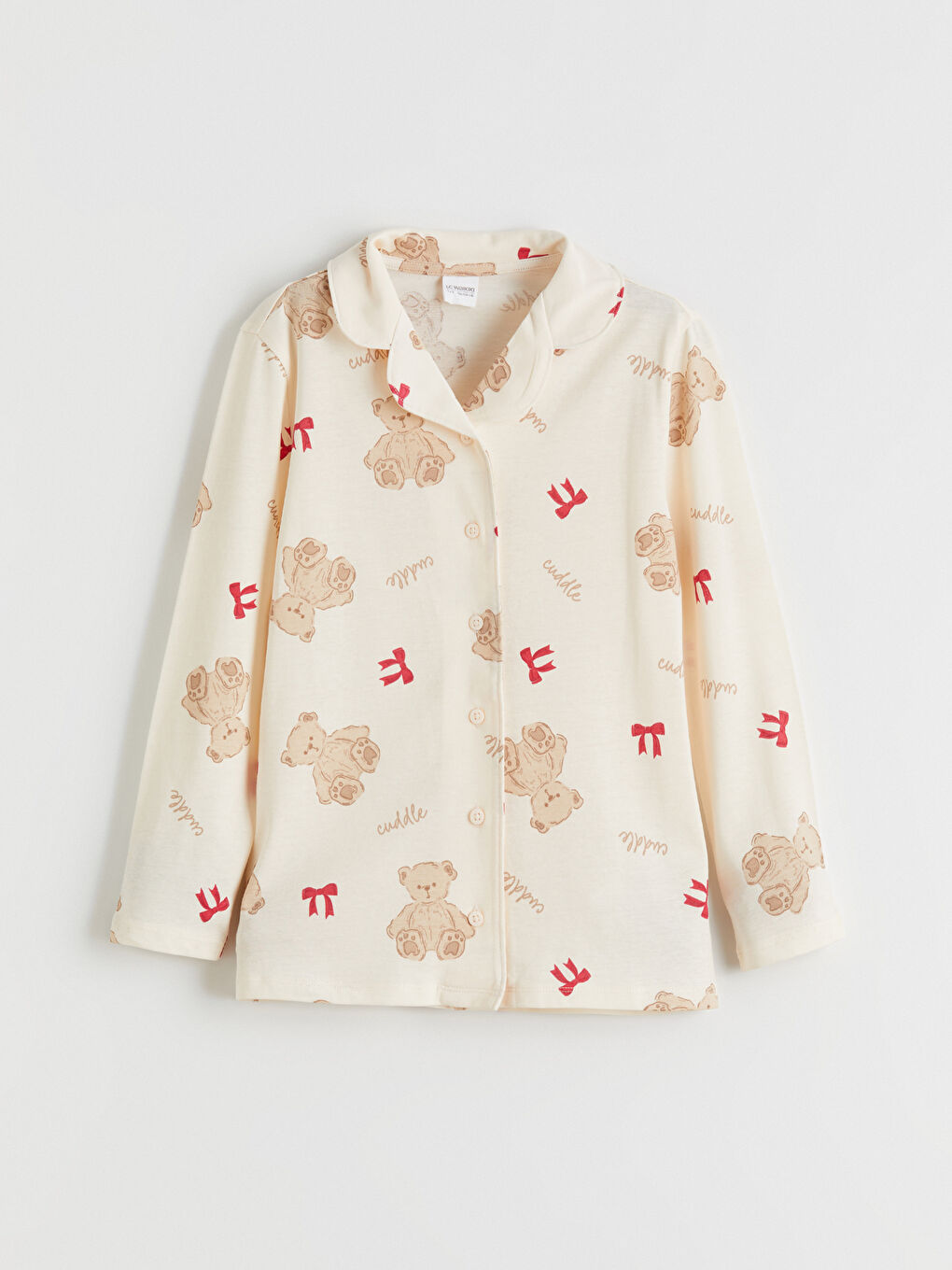 Pembe Gömlek Yaka Kız Çocuk Pijama Takımı-1