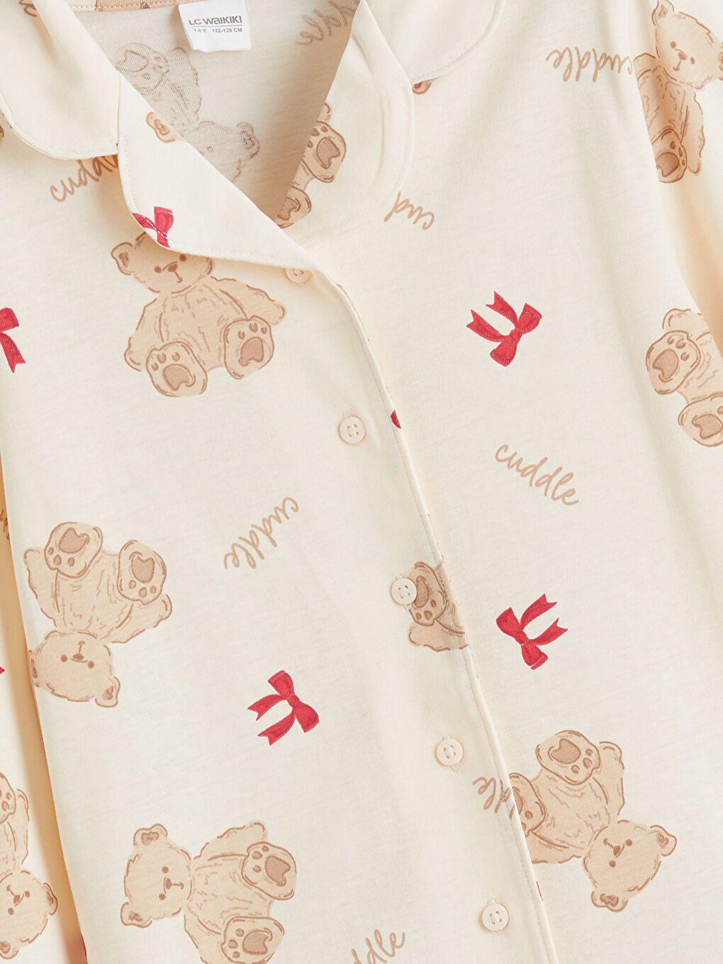 Pembe Gömlek Yaka Kız Çocuk Pijama Takımı-2