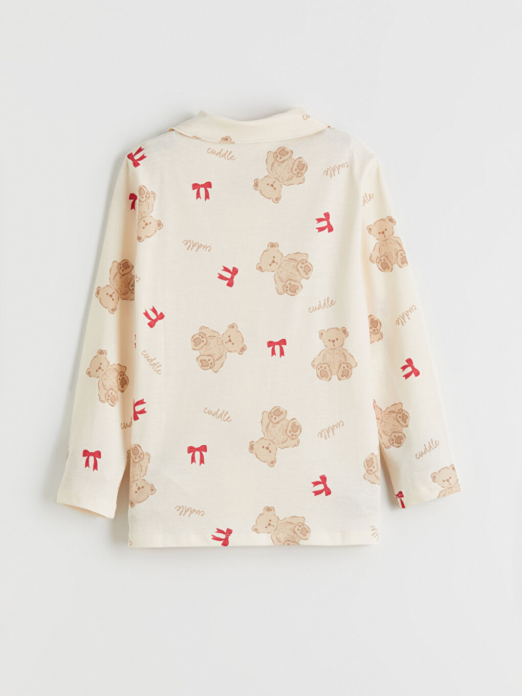 Pembe Gömlek Yaka Kız Çocuk Pijama Takımı-3