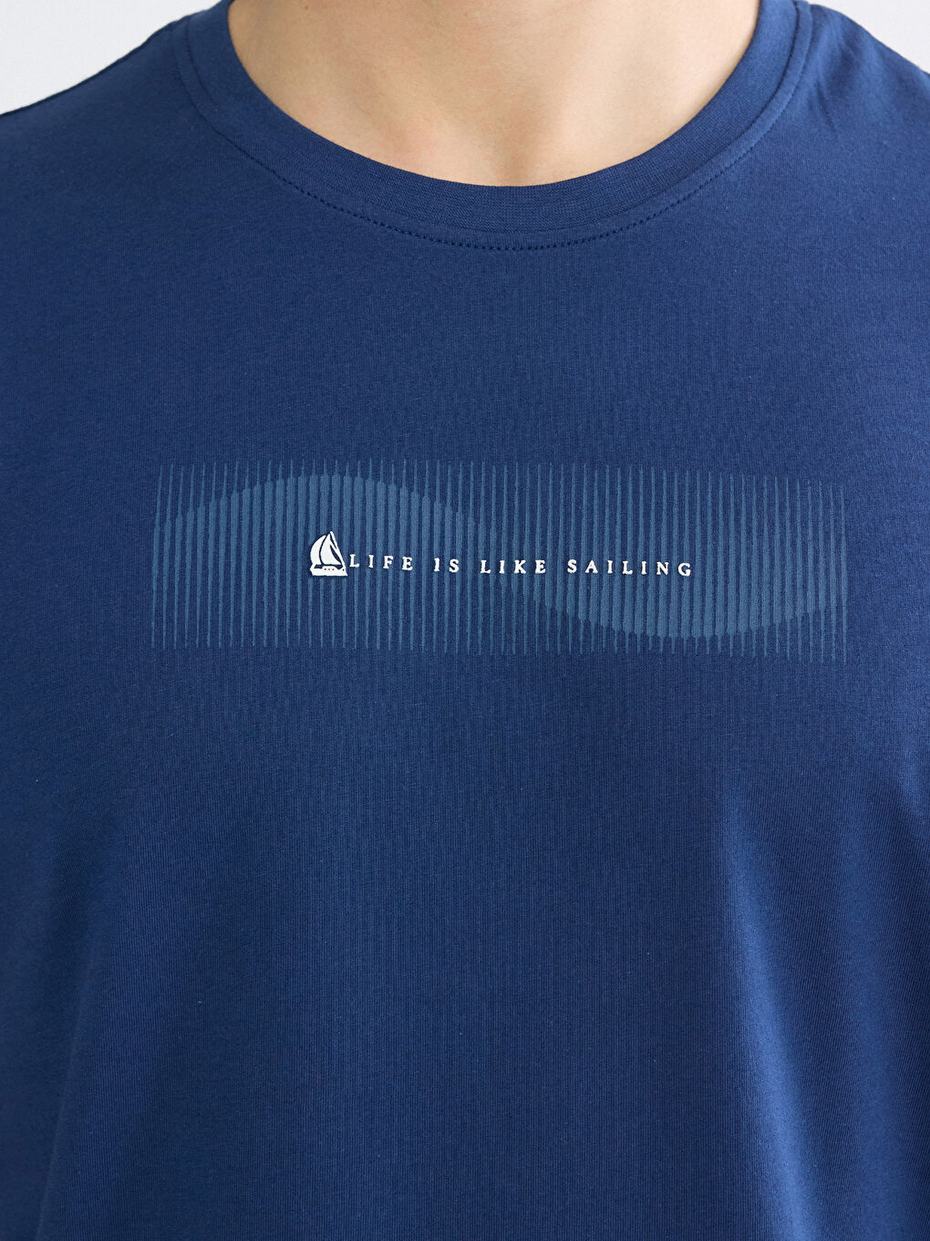 Plus Size Crew Neck Printed Cotton Men's T-Shirt-2