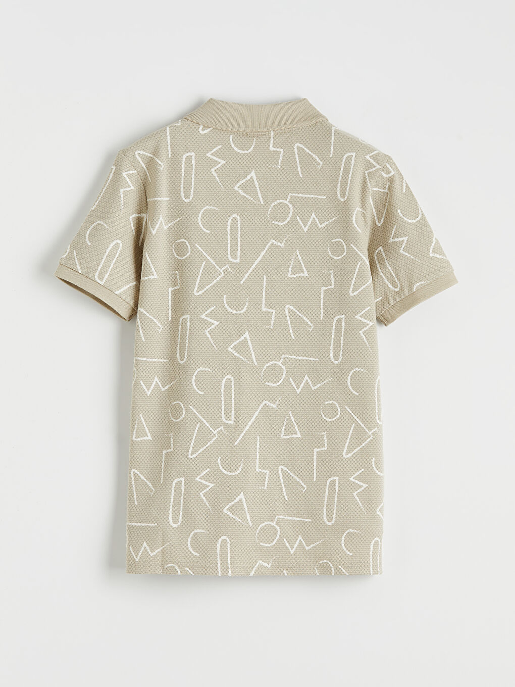 Geometric Pattern Boys' Polo Neck T-Shirt-1