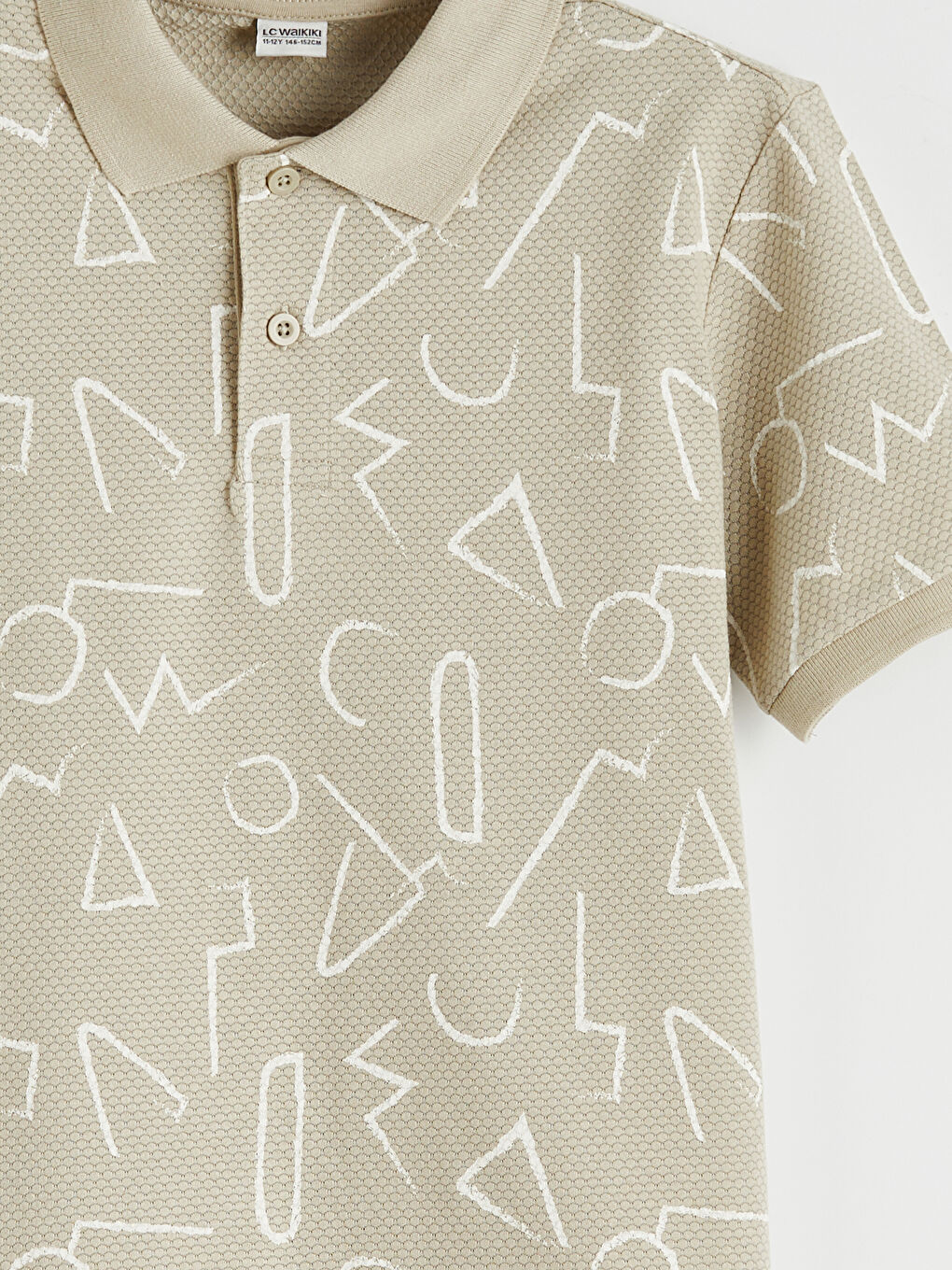 Geometric Pattern Boys' Polo Neck T-Shirt-2