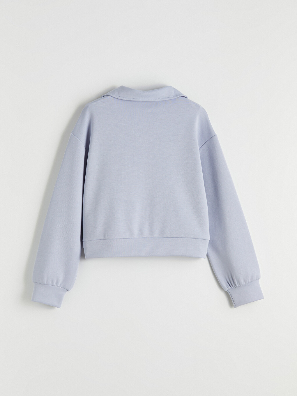 Lila Polo Yaka Kız Çocuk Sweatshirt-1