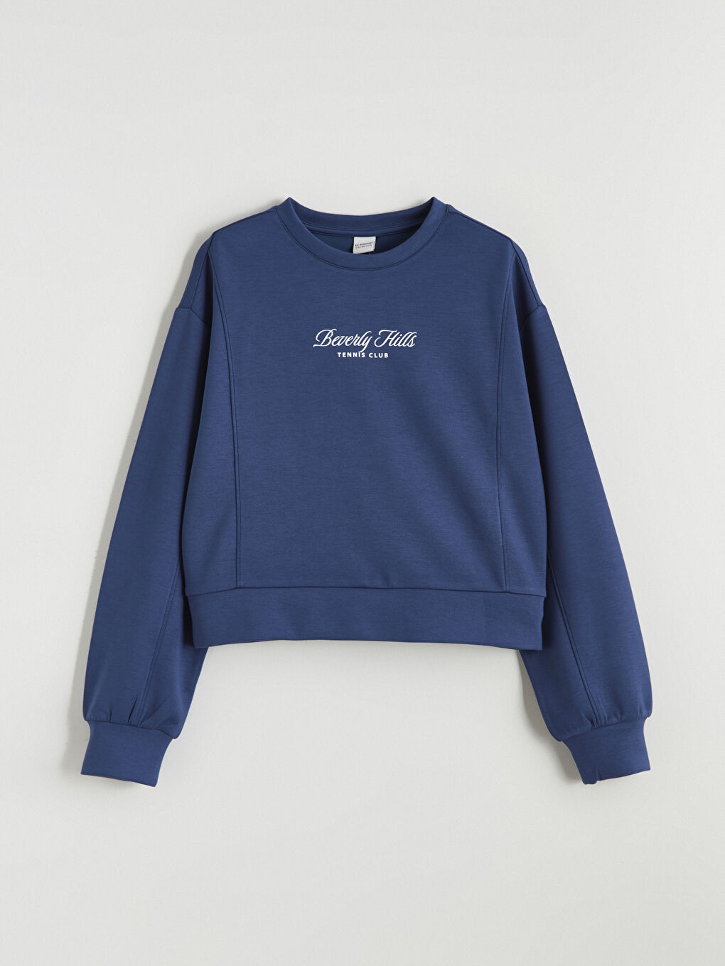 İndigo Bisiklet Yaka Kız Çocuk Sweatshirt ve Eşofman Altı-1