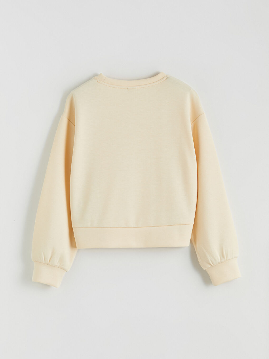 Sarı Bisiklet Yaka Kız Çocuk Sweatshirt ve Eşofman Altı-3