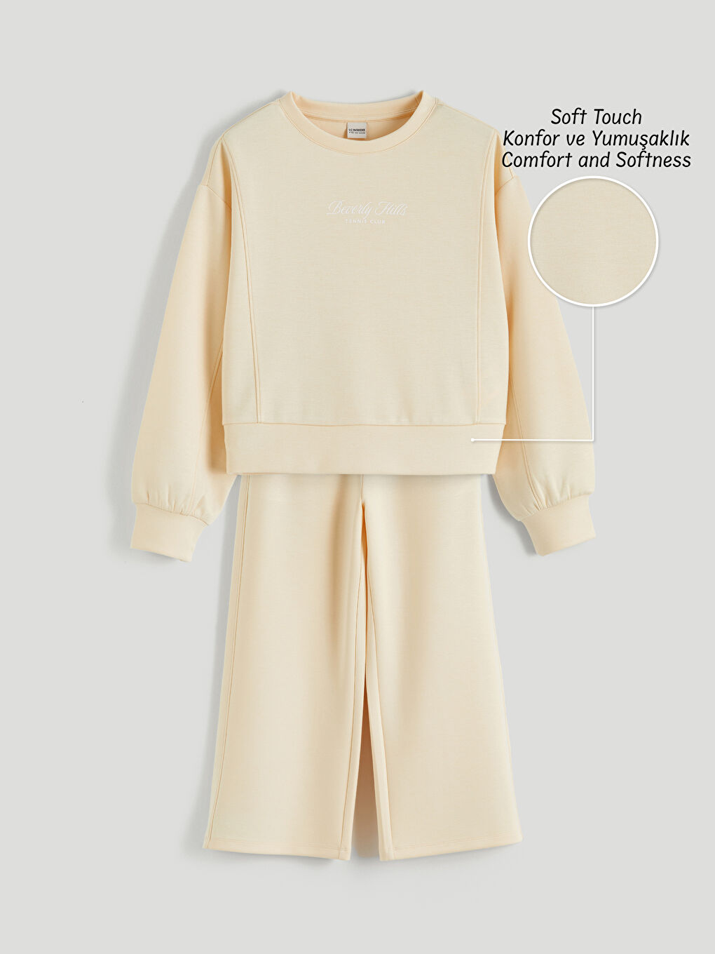 Girls' Crew Neck Soft Touch Sweatshirt and Sweatpants Set-4