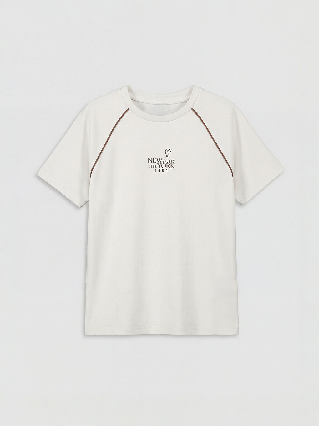 Gri Baskılı Kız Çocuk Soft Touch Tişört