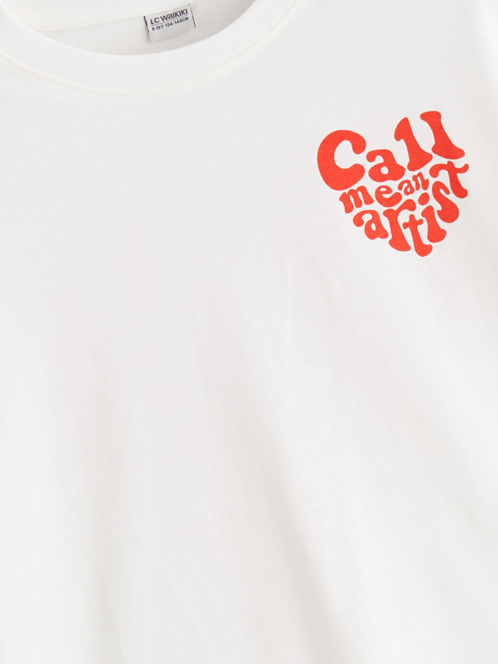 Ekru Baskılı Kız Çocuk Tişört-2