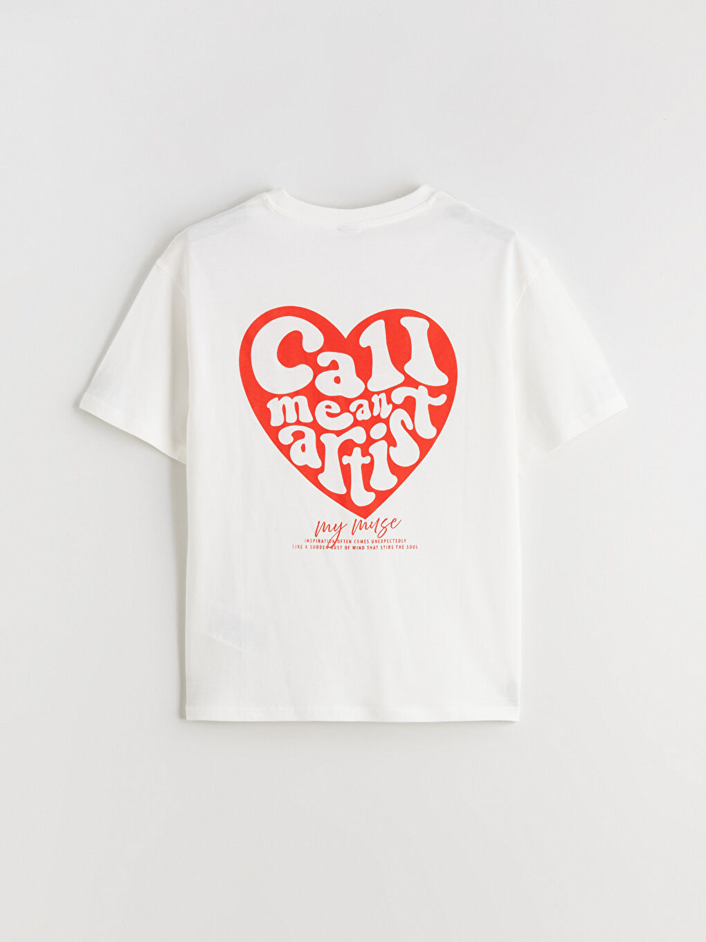 Ekru Baskılı Kız Çocuk Tişört-3