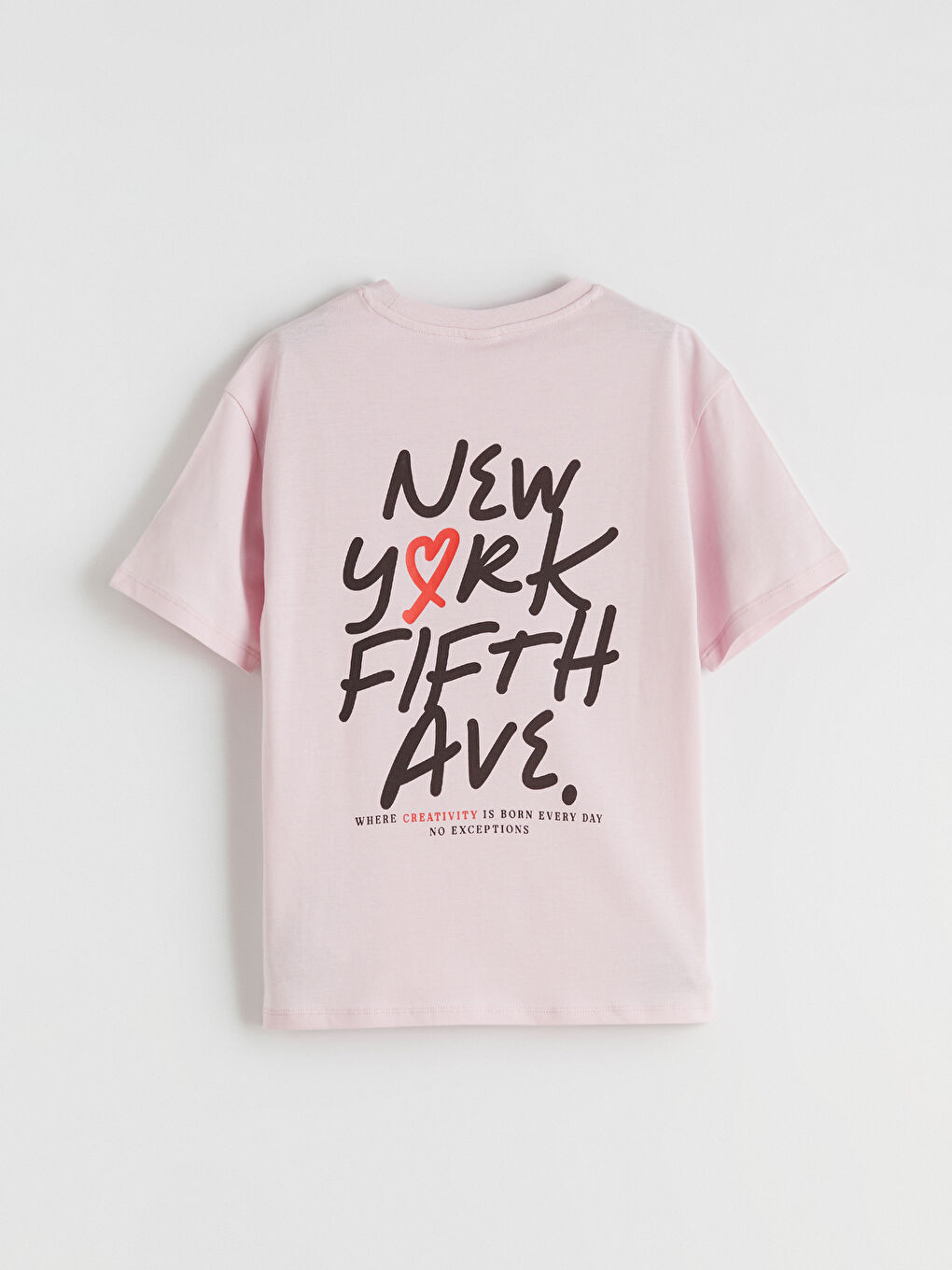 Pembe NYC Yazı Baskılı Kız Çocuk Tişört-3