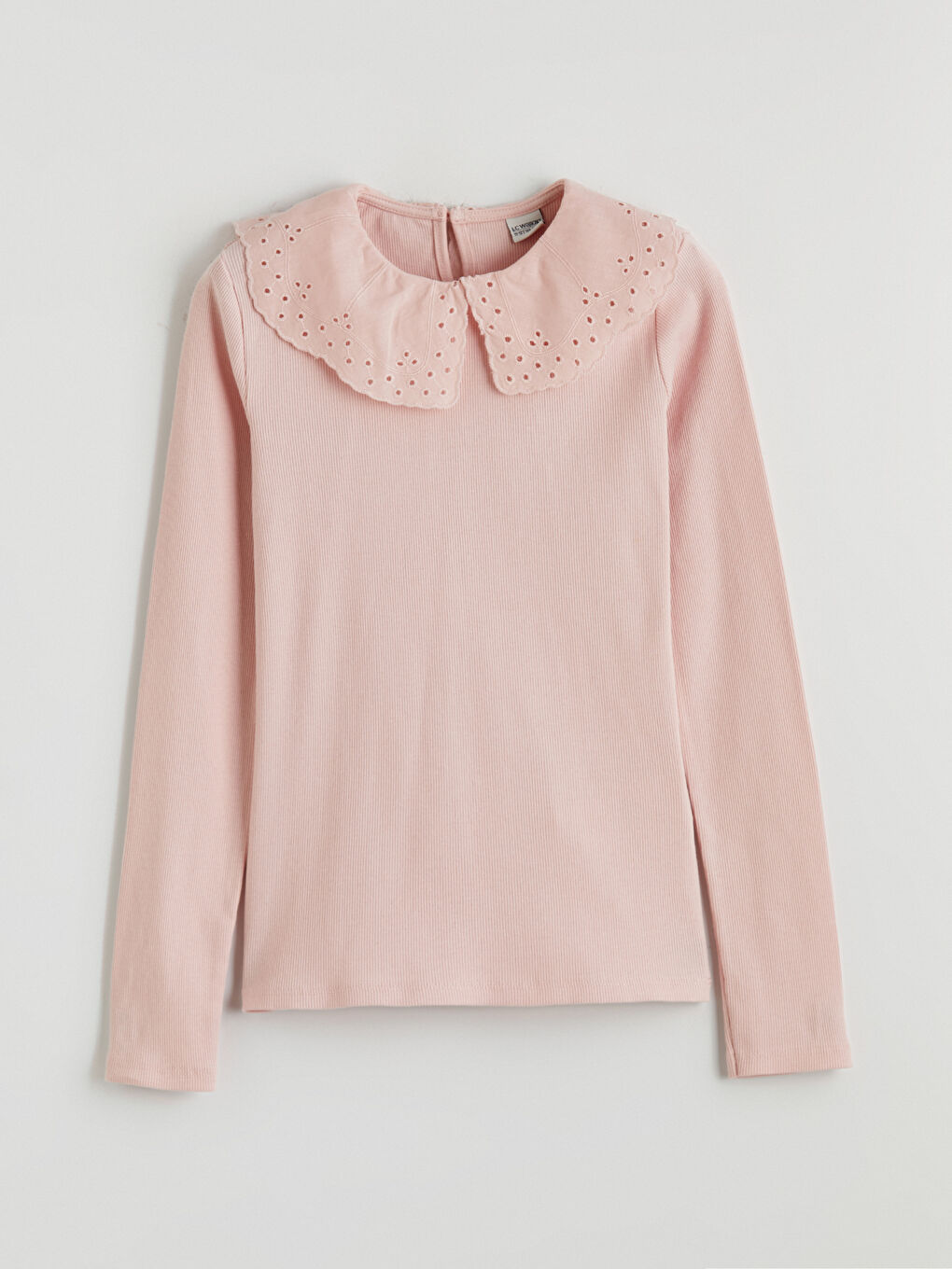 Pembe Bebe Yaka Fisto Detaylı Kız Çocuk Tişört