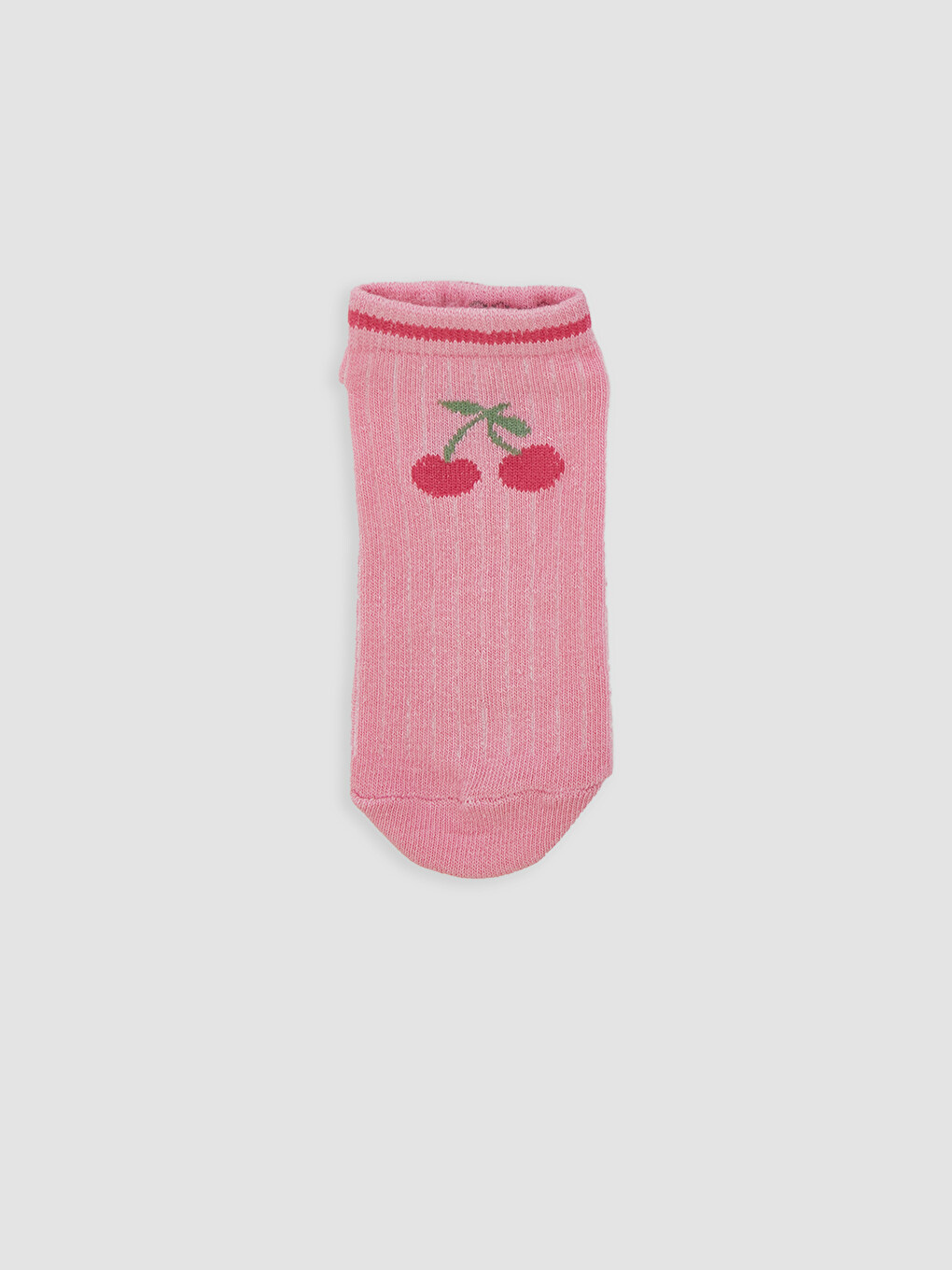 Pembe Kiraz Desenli Kız Çocuk Patik Çorap