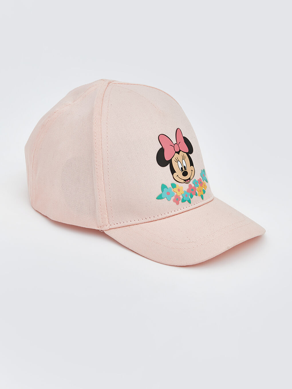Pembe Minnie Mouse Baskılı Kız Bebek Kep Şapka -1