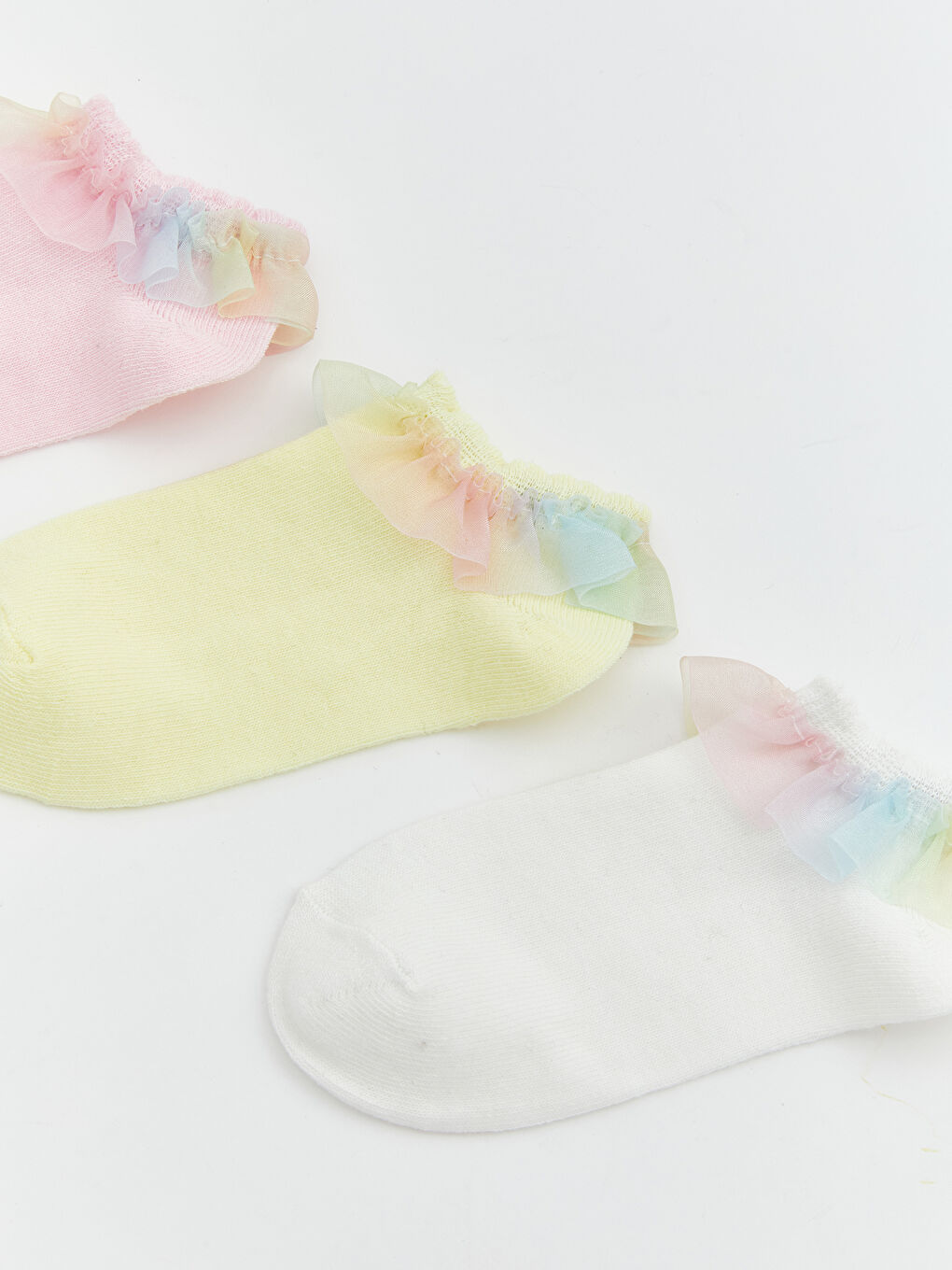 Girl ECRU Trainer Socks-1